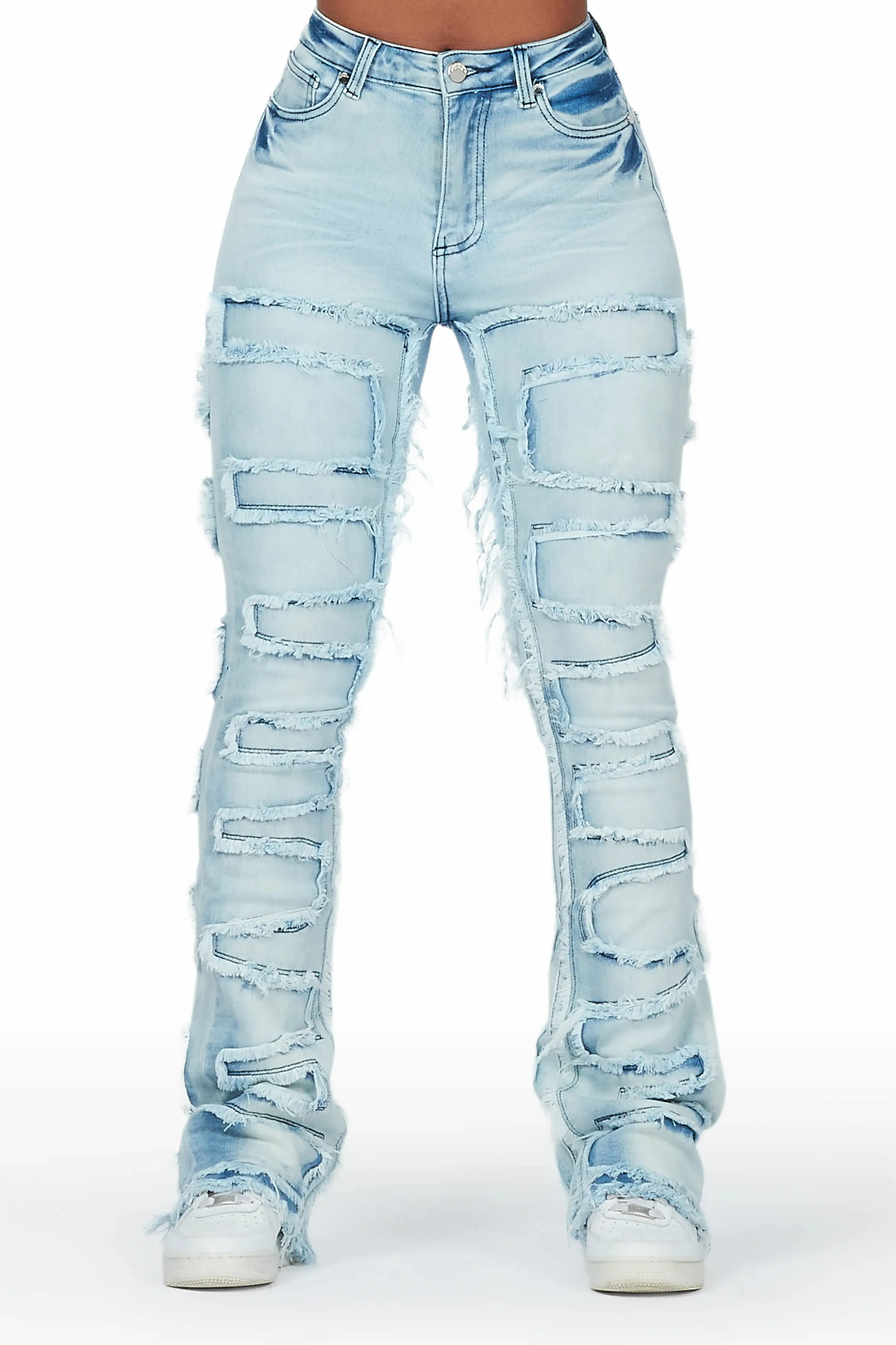 Zariyah Light Wash Stacked Flare Jean sold by Rockstar Original