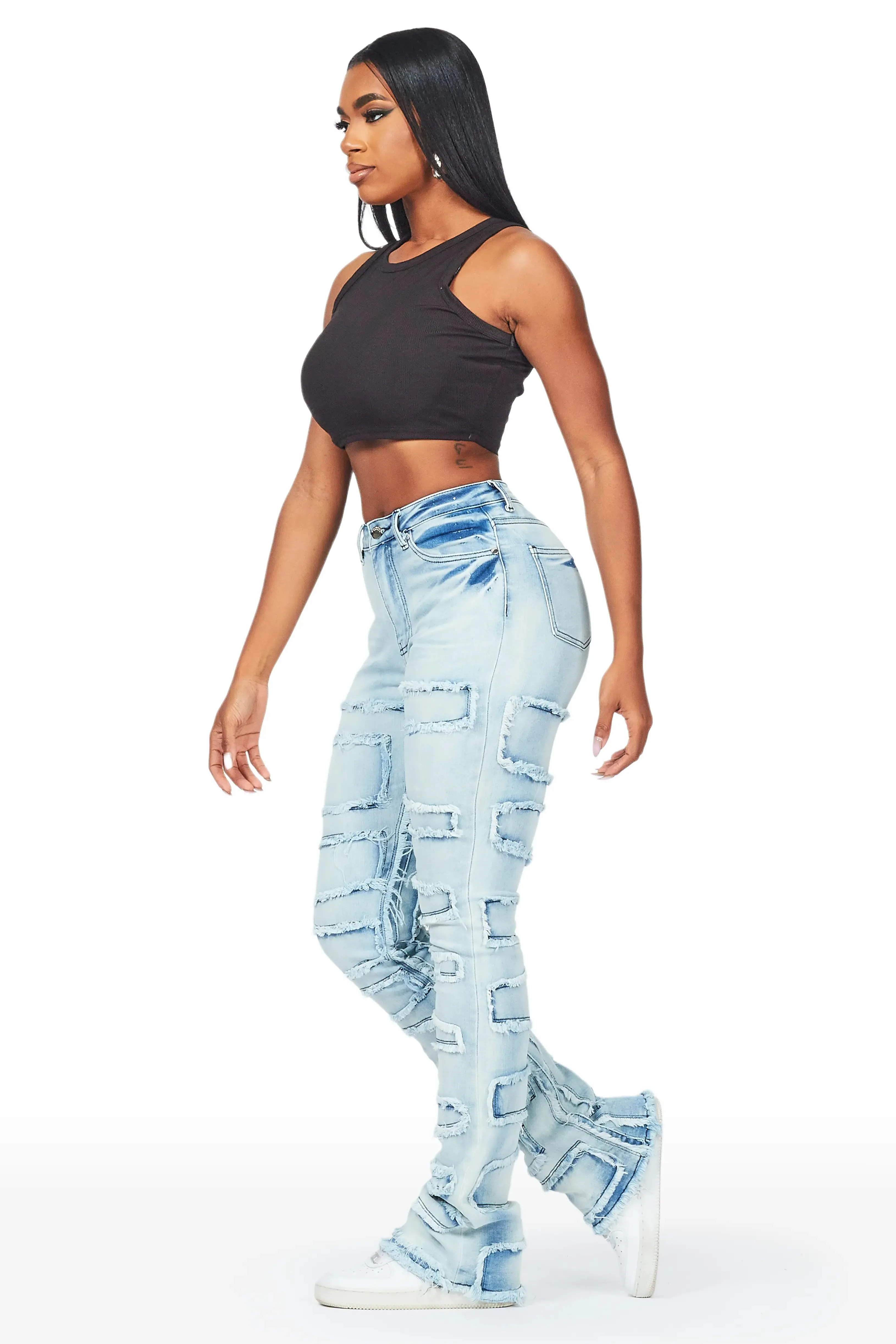 Zariyah Light Wash Stacked Flare Jean sold by Rockstar Original product image thumbnail 2