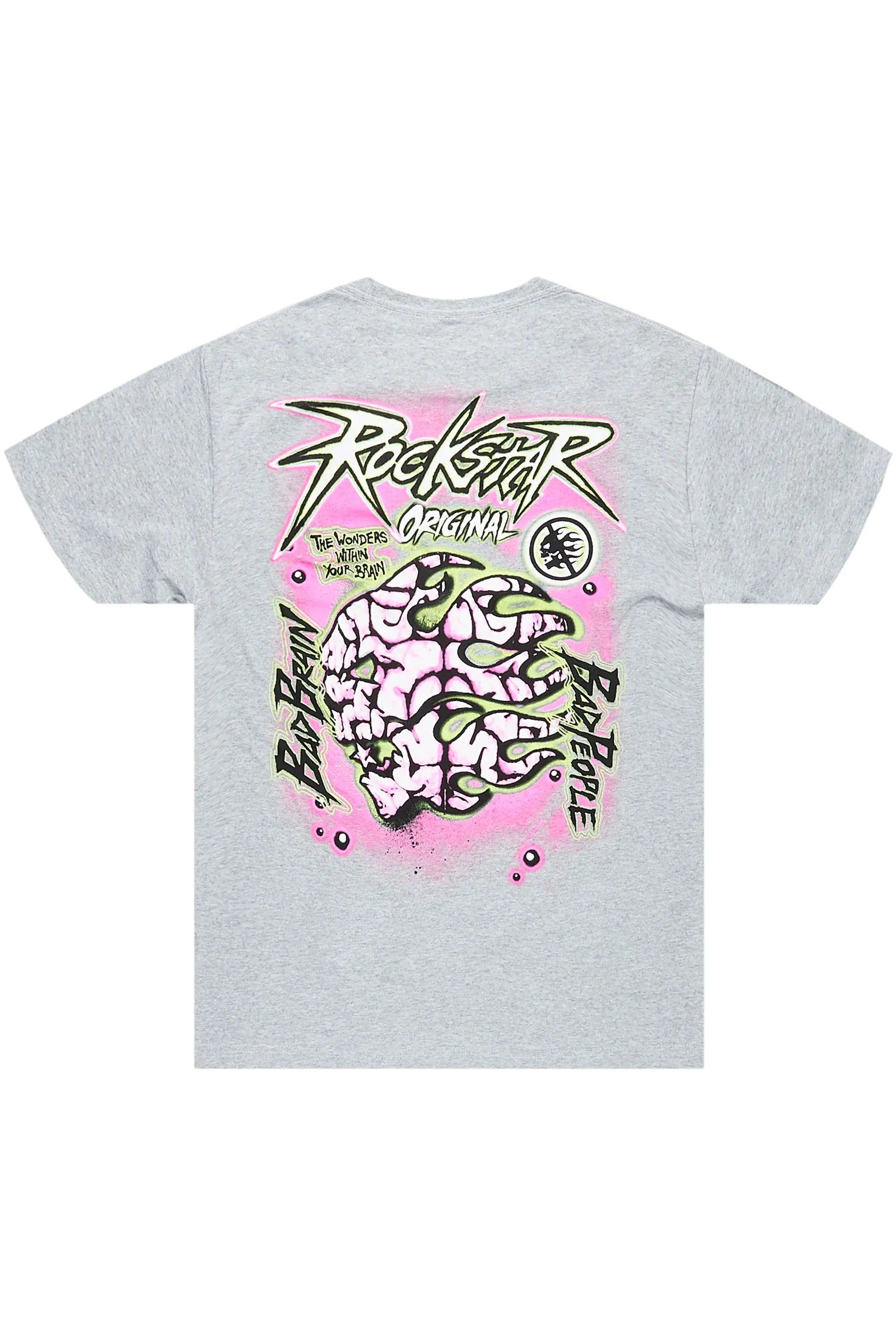 Braindead Heather Grey Graphic T-Shirt sold by Rockstar Original product image thumbnail 3