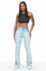 Zariyah Light Wash Stacked Flare Jean sold by Rockstar Original