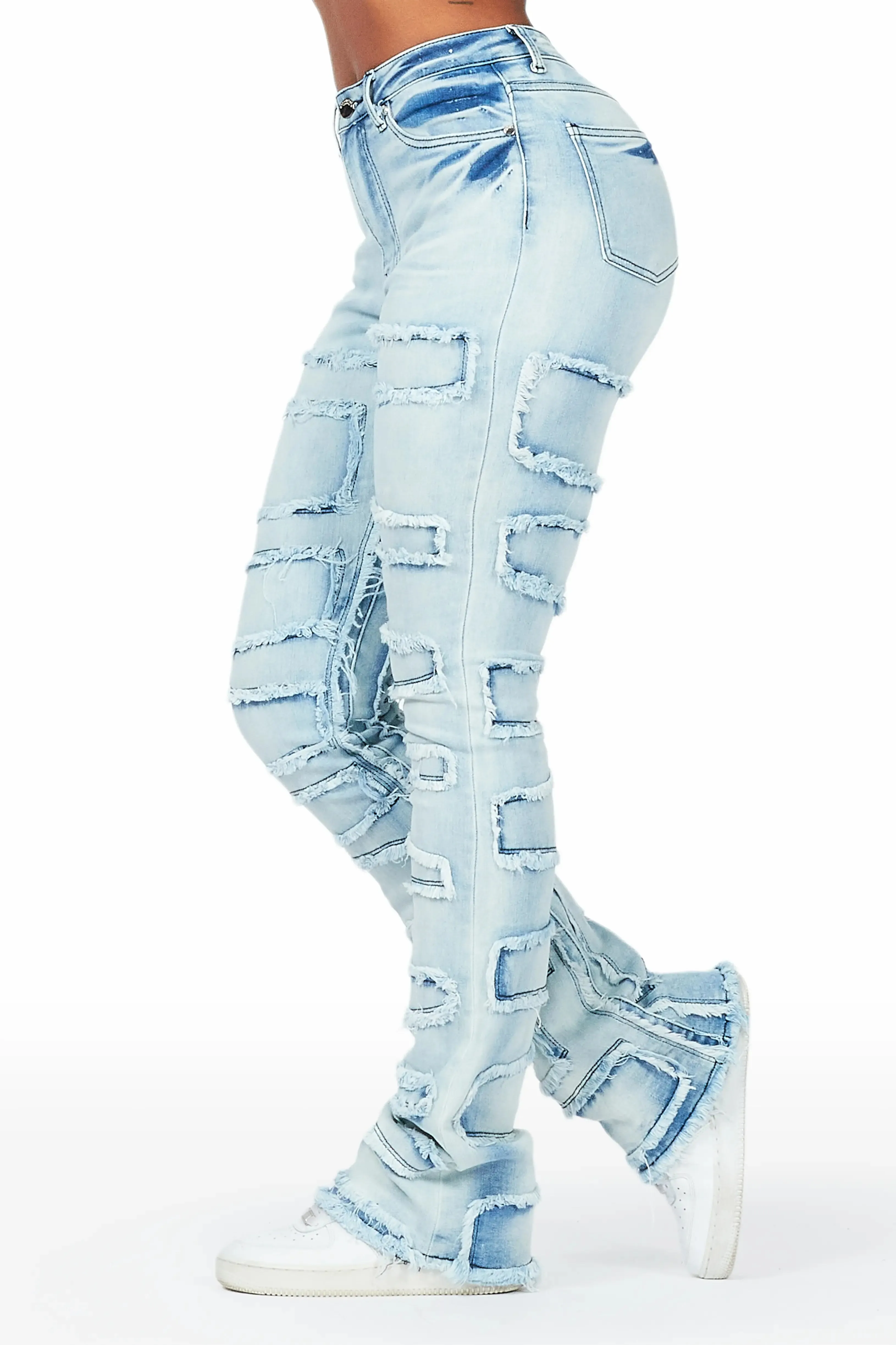 Zariyah Light Wash Stacked Flare Jean sold by Rockstar Original product image thumbnail 4