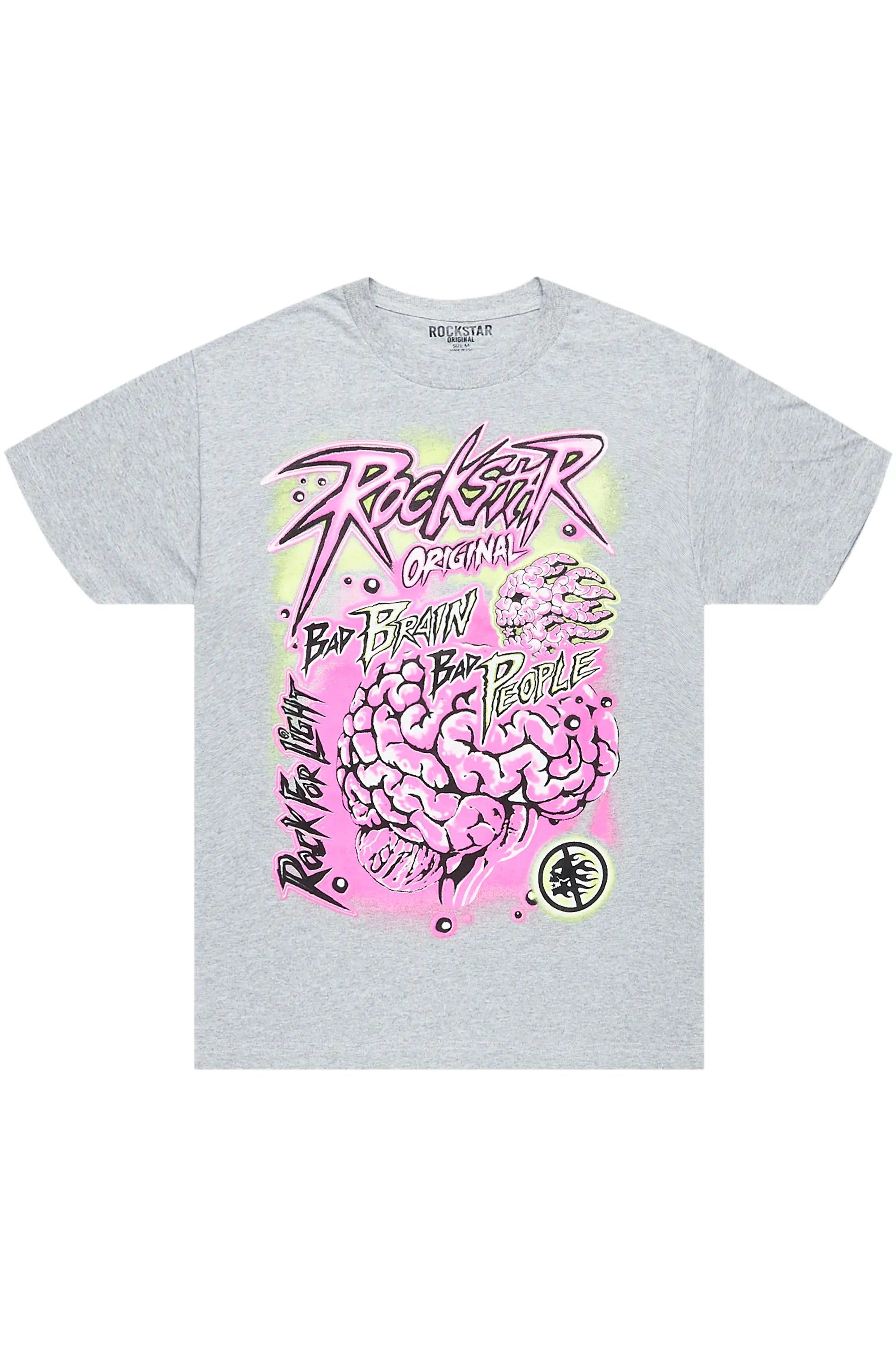 Braindead Heather Grey Graphic T-Shirt sold by Rockstar Original