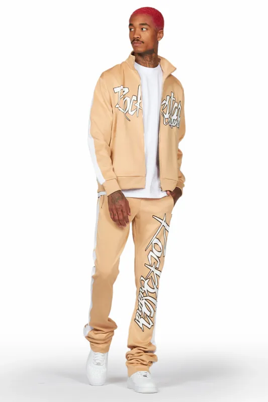 Kalibre Beige Tricot Super Stacked Track Set sold by Rockstar Original