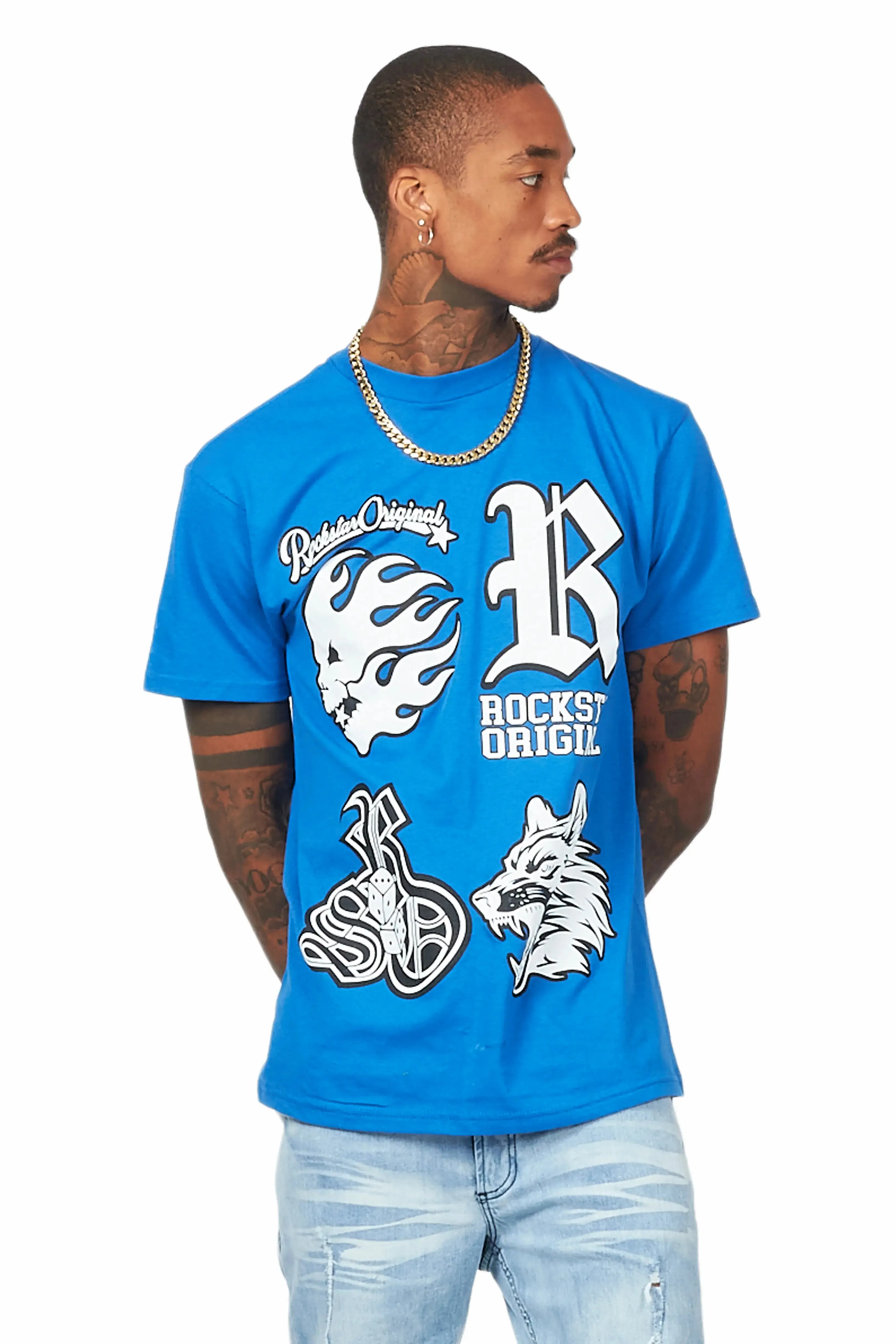 Fagan Royal Blue Graphic T-Shirt sold by Rockstar Original product image thumbnail 5