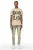 Hard Life Beige T-Shirt Slim Fit Cargo Jean Bundle sold by Rockstar Original