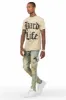 Hard Life Beige T-Shirt Slim Fit Cargo Jean Bundle sold by Rockstar Original