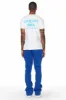 Angelo Royal Blue Patchwork Stacked Flare Pants sold by Rockstar Original