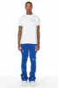 Angelo Royal Blue Patchwork Stacked Flare Pants sold by Rockstar Original