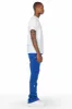Angelo Royal Blue Patchwork Stacked Flare Pants sold by Rockstar Original