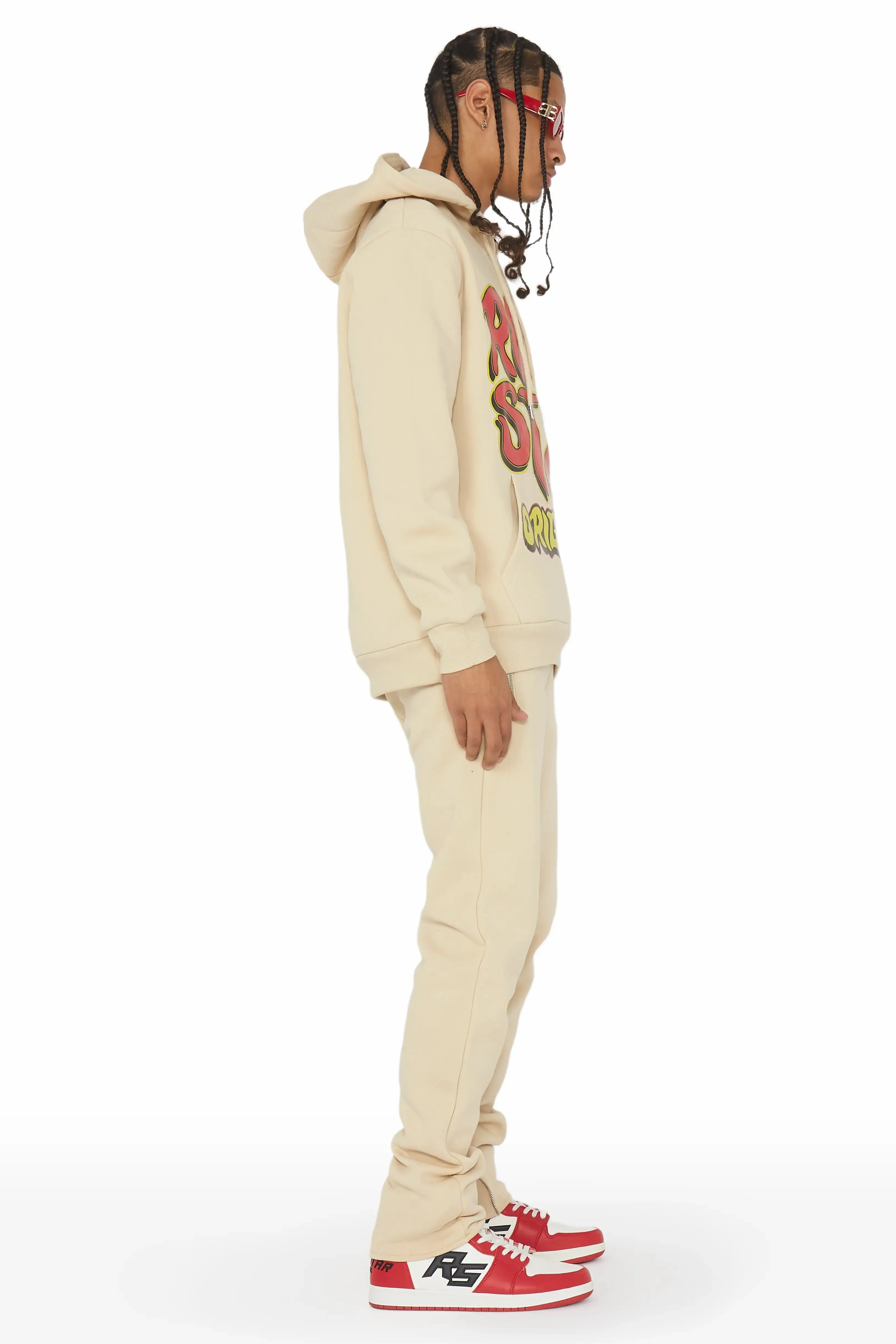 Bastien Beige Slim Fit Track Set sold by Rockstar Original product image thumbnail 3