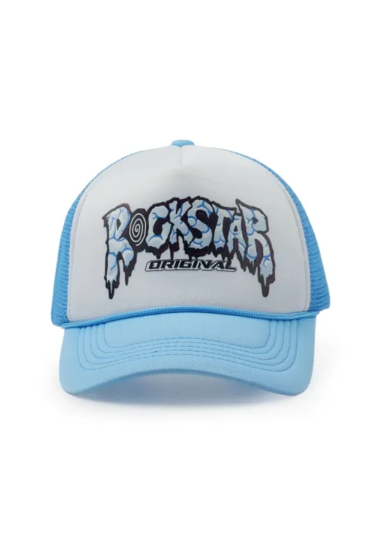 Geek Skull White/Blue Trucker Hat sold by Rockstar Original