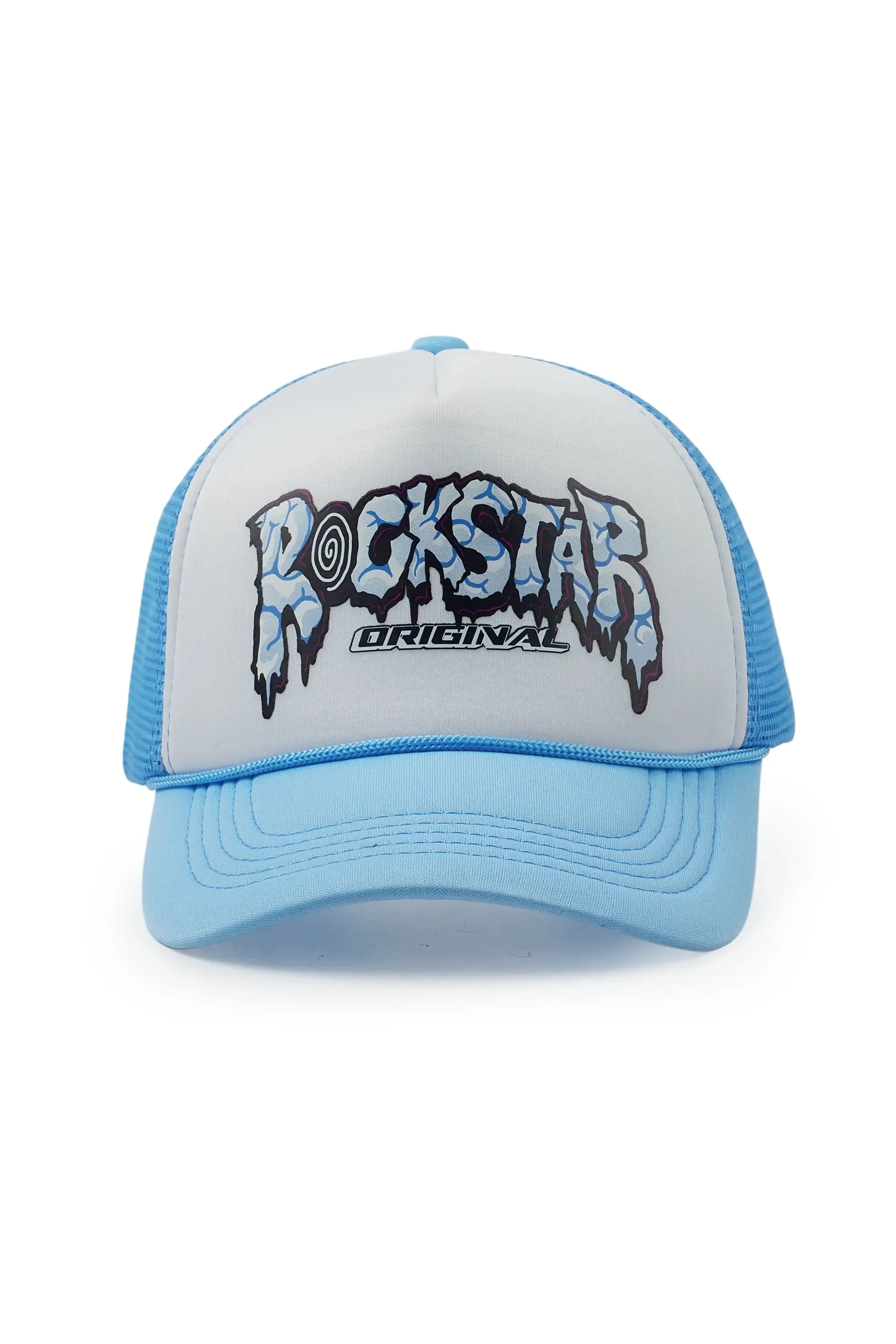 Geek Skull White/Blue Trucker Hat sold by Rockstar Original