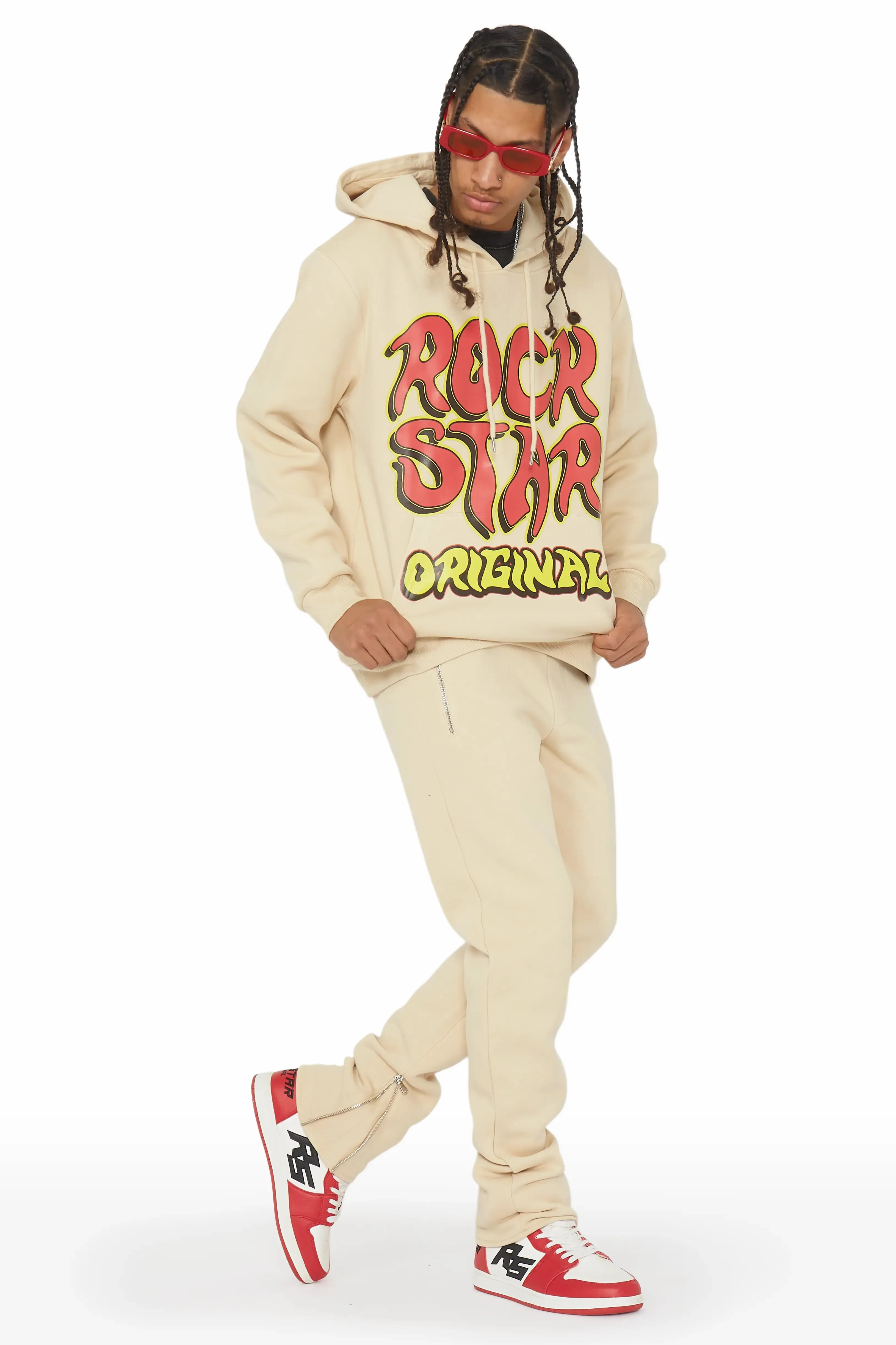 Bastien Beige Slim Fit Track Set sold by Rockstar Original product image thumbnail 2