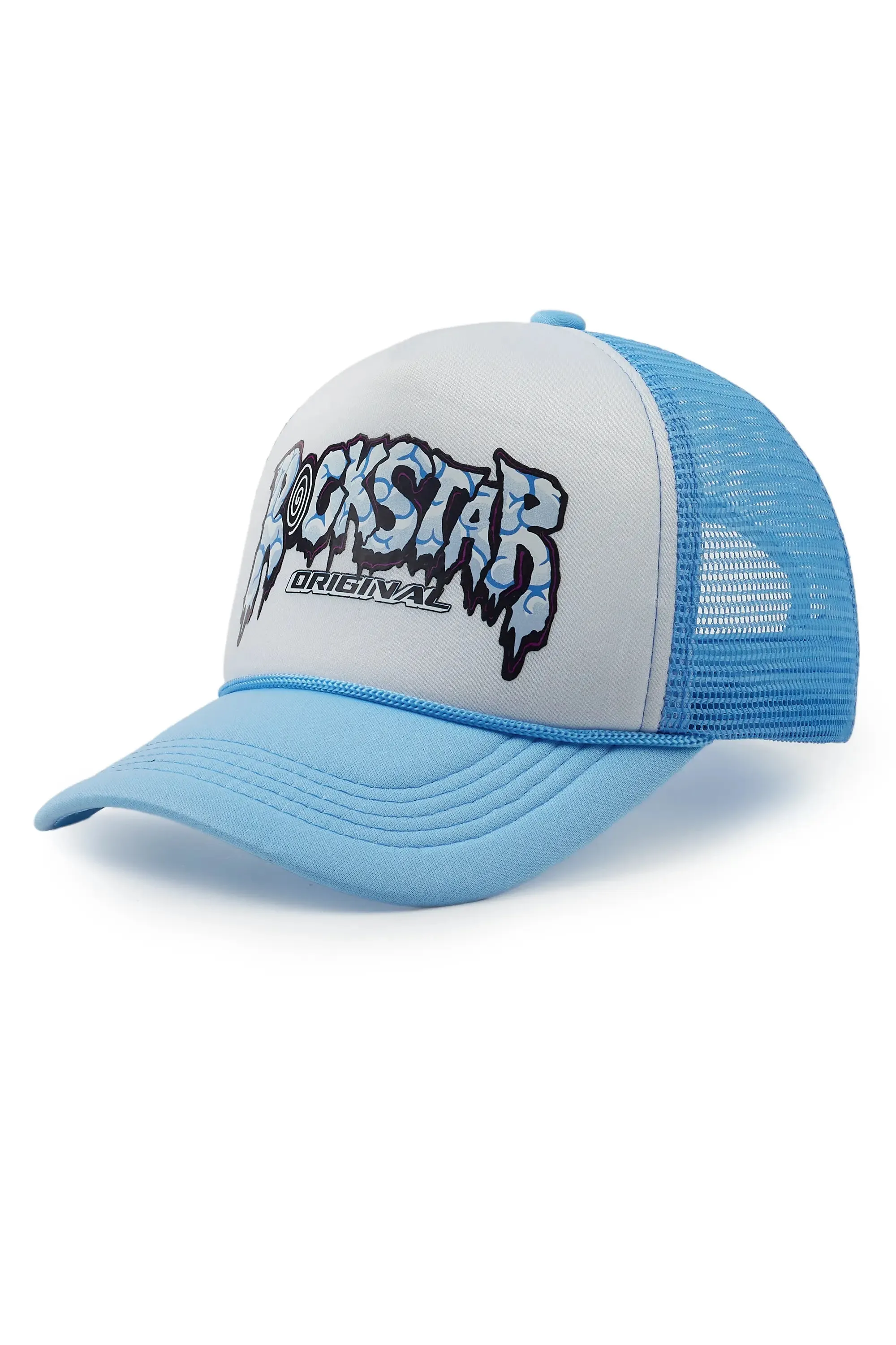 Geek Skull White/Blue Trucker Hat sold by Rockstar Original product image thumbnail 2