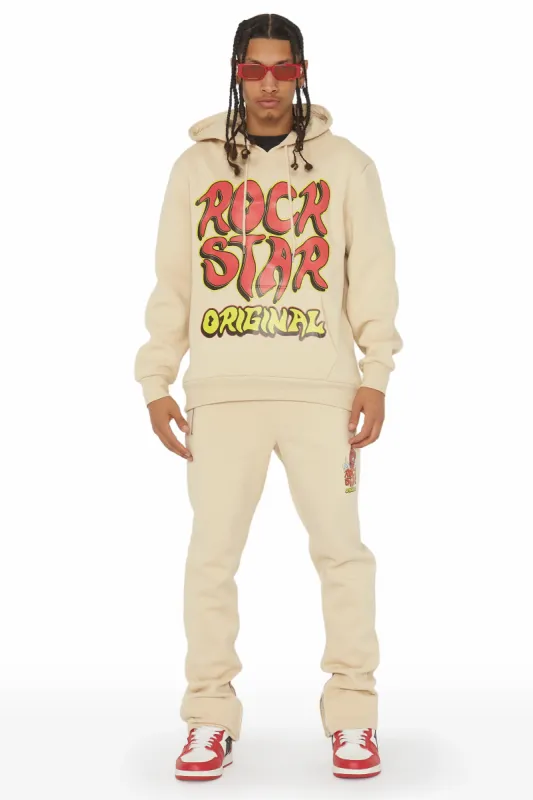Bastien Beige Slim Fit Track Set sold by Rockstar Original
