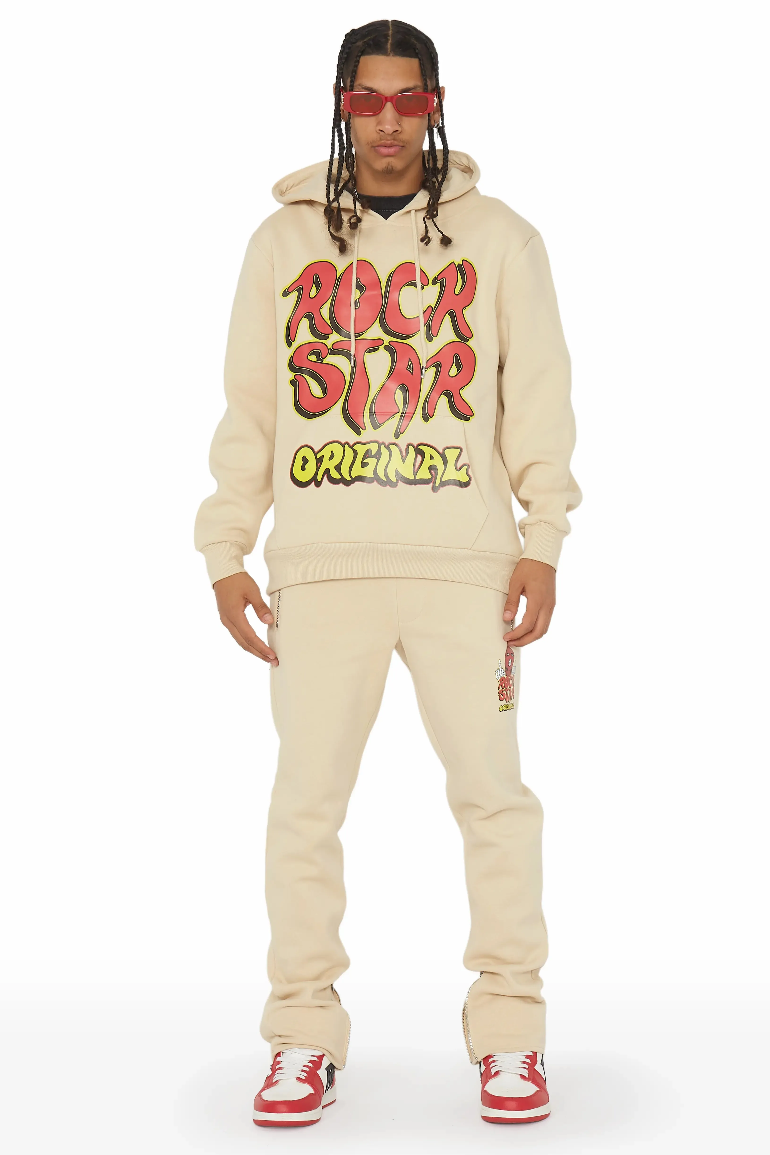 Bastien Beige Slim Fit Track Set sold by Rockstar Original