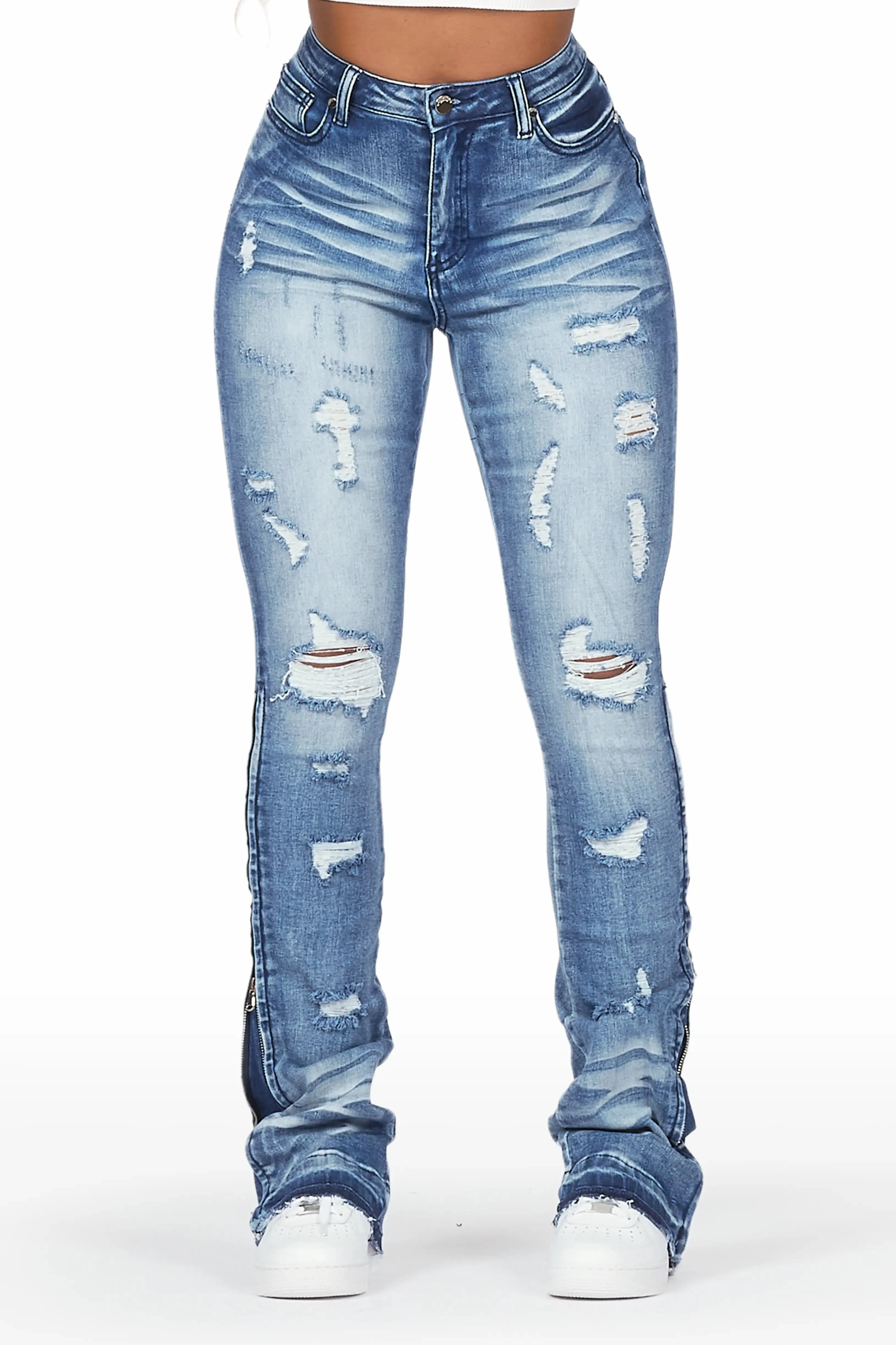 Whitley Med Wash Stacked Jean sold by Rockstar Original