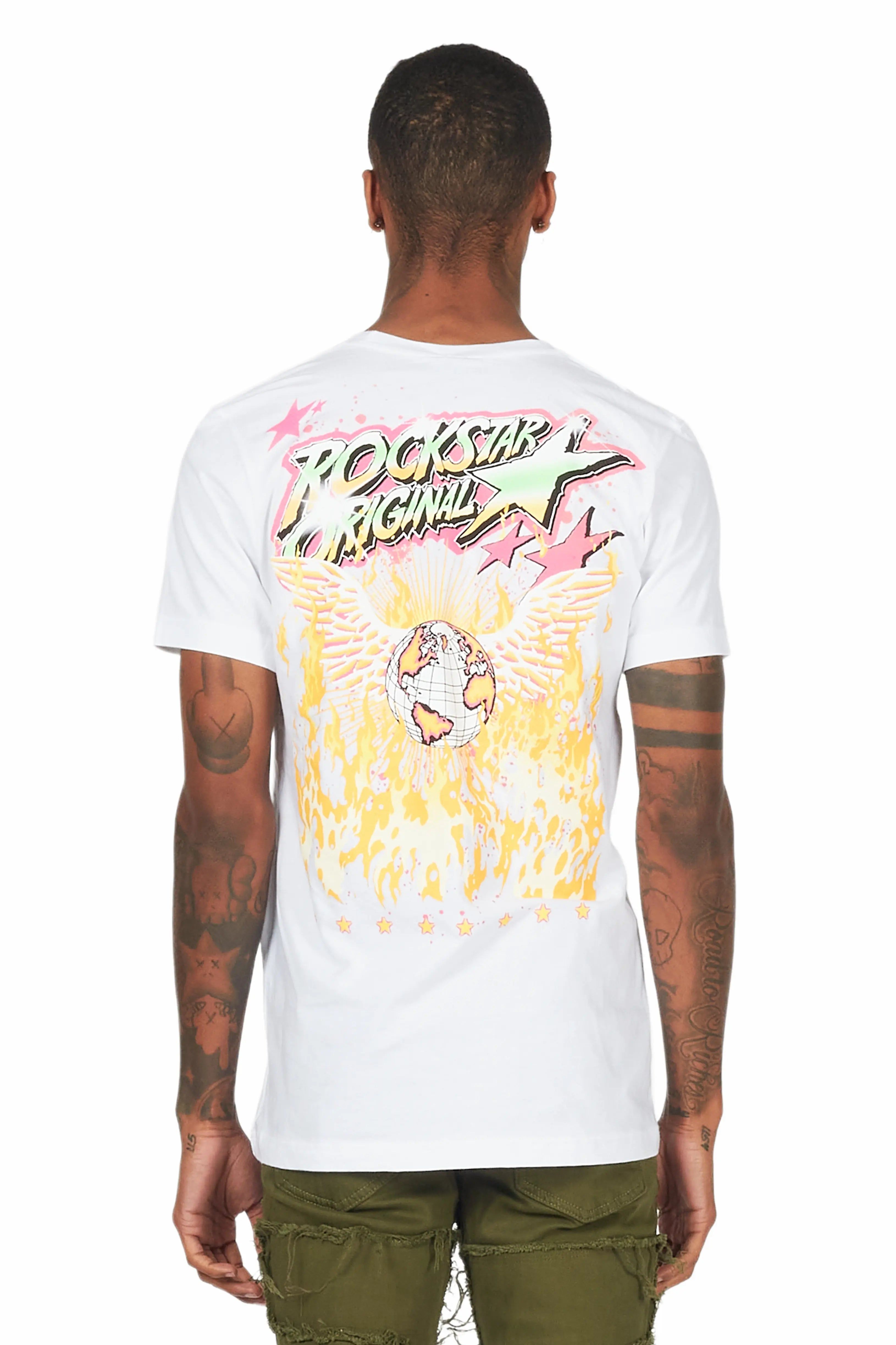 Whitefall White Graphic T-Shirt sold by Rockstar Original product image thumbnail 4