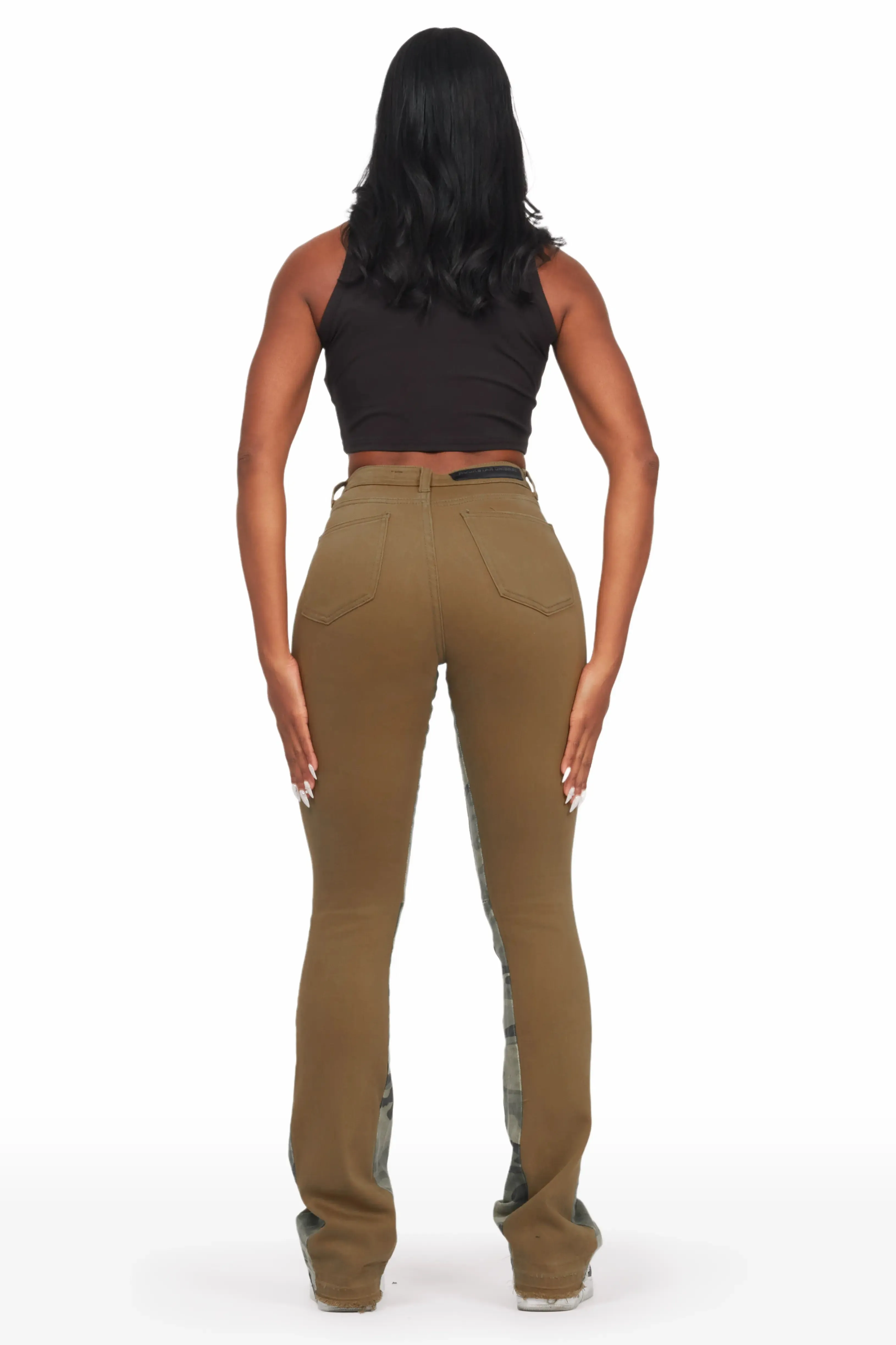 Khaleesy Olive Camo Stacked Flare Jean sold by Rockstar Original product image thumbnail 5