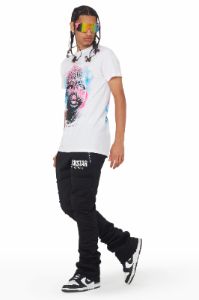 Emilio Black Stacked Flare Track Pant sold by Rockstar Original