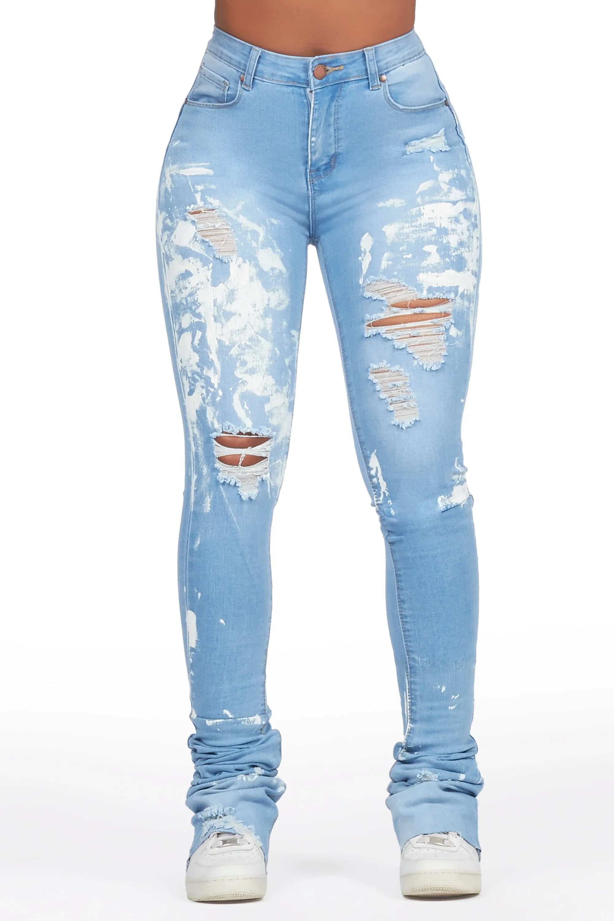 Savaughn Light Wash Painted Super Stacked Jean sold by Rockstar Original