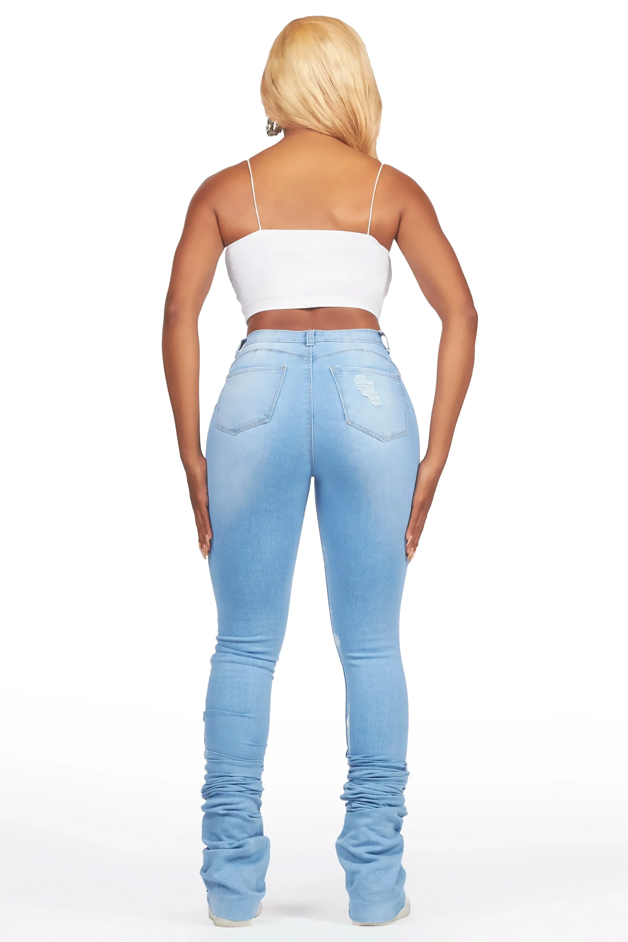 Savaughn Light Wash Painted Super Stacked Jean sold by Rockstar Original product image thumbnail 5