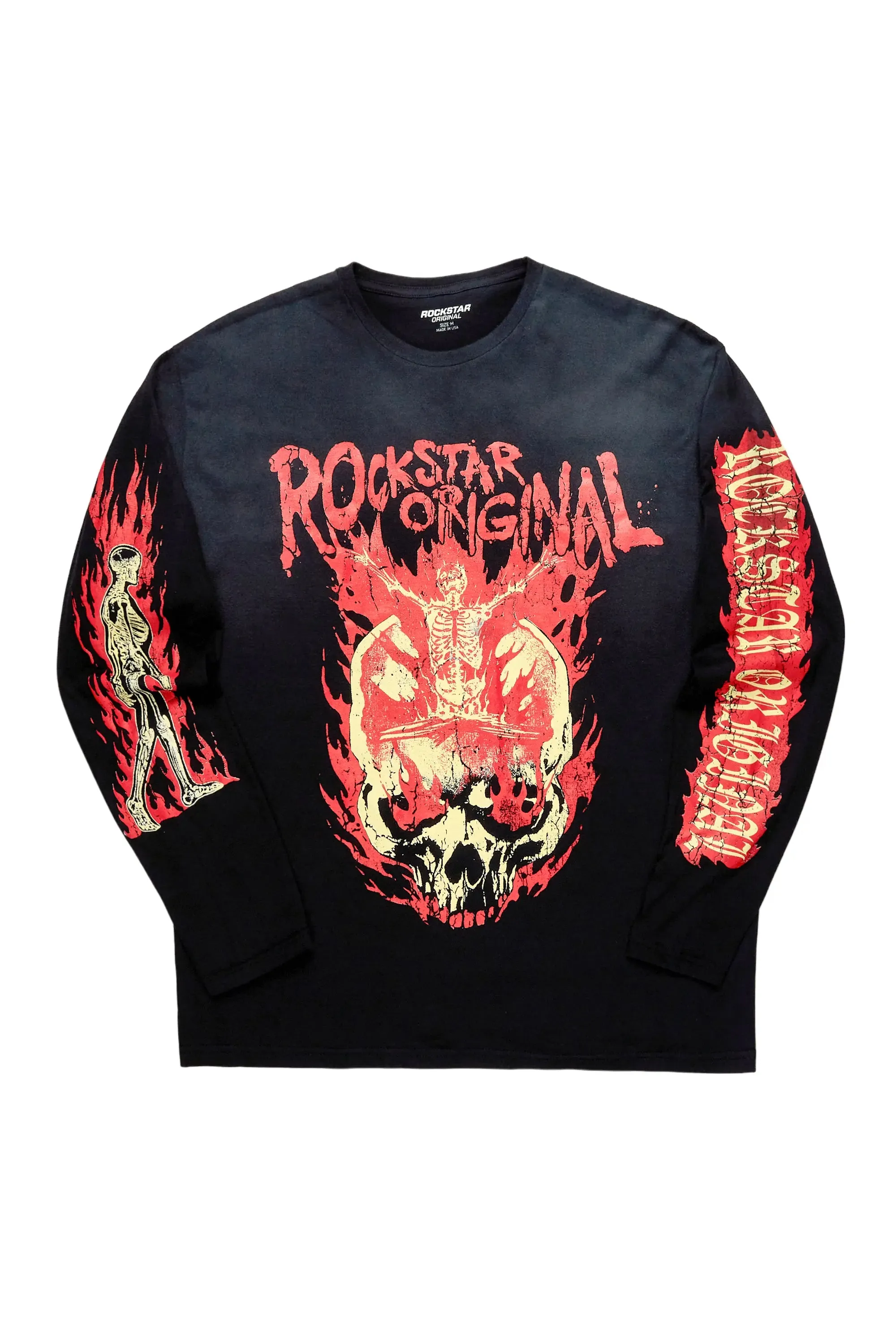 Waho Black Long Sleeve Graphic T-Shirt sold by Rockstar Original product image thumbnail 2