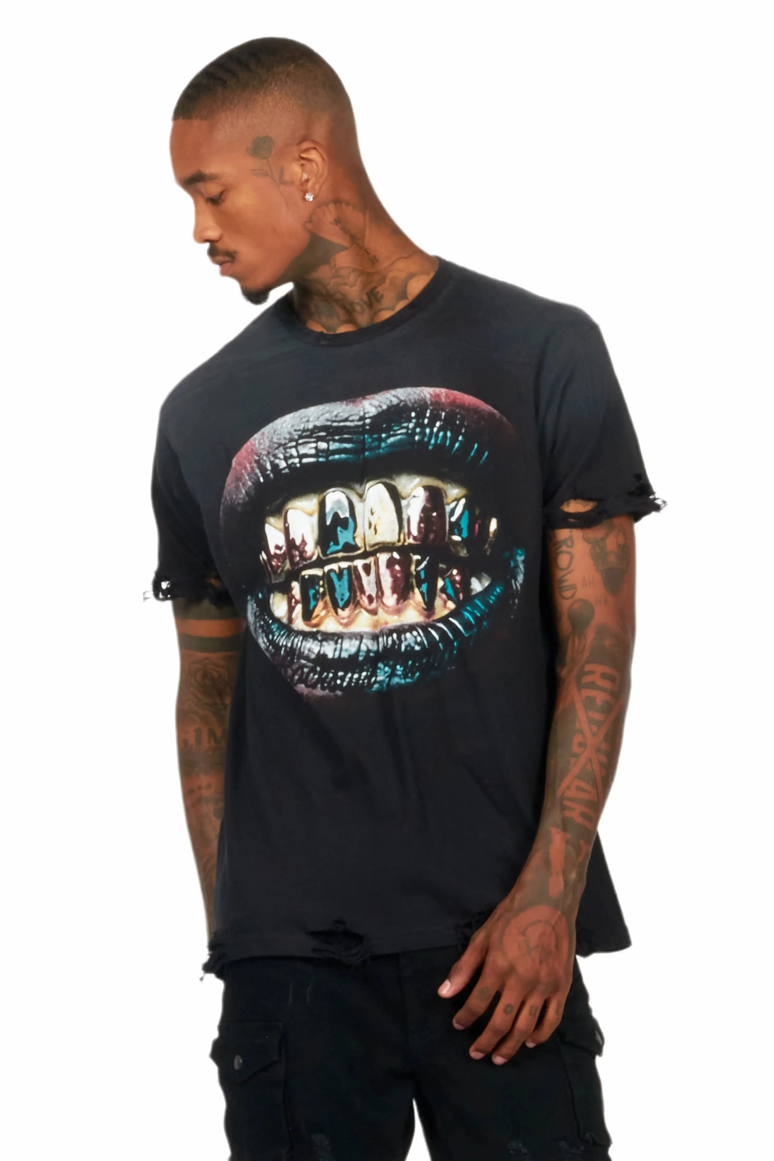 Gonen Black Oversized Graphic T-Shirt sold by Rockstar Original product image thumbnail 4