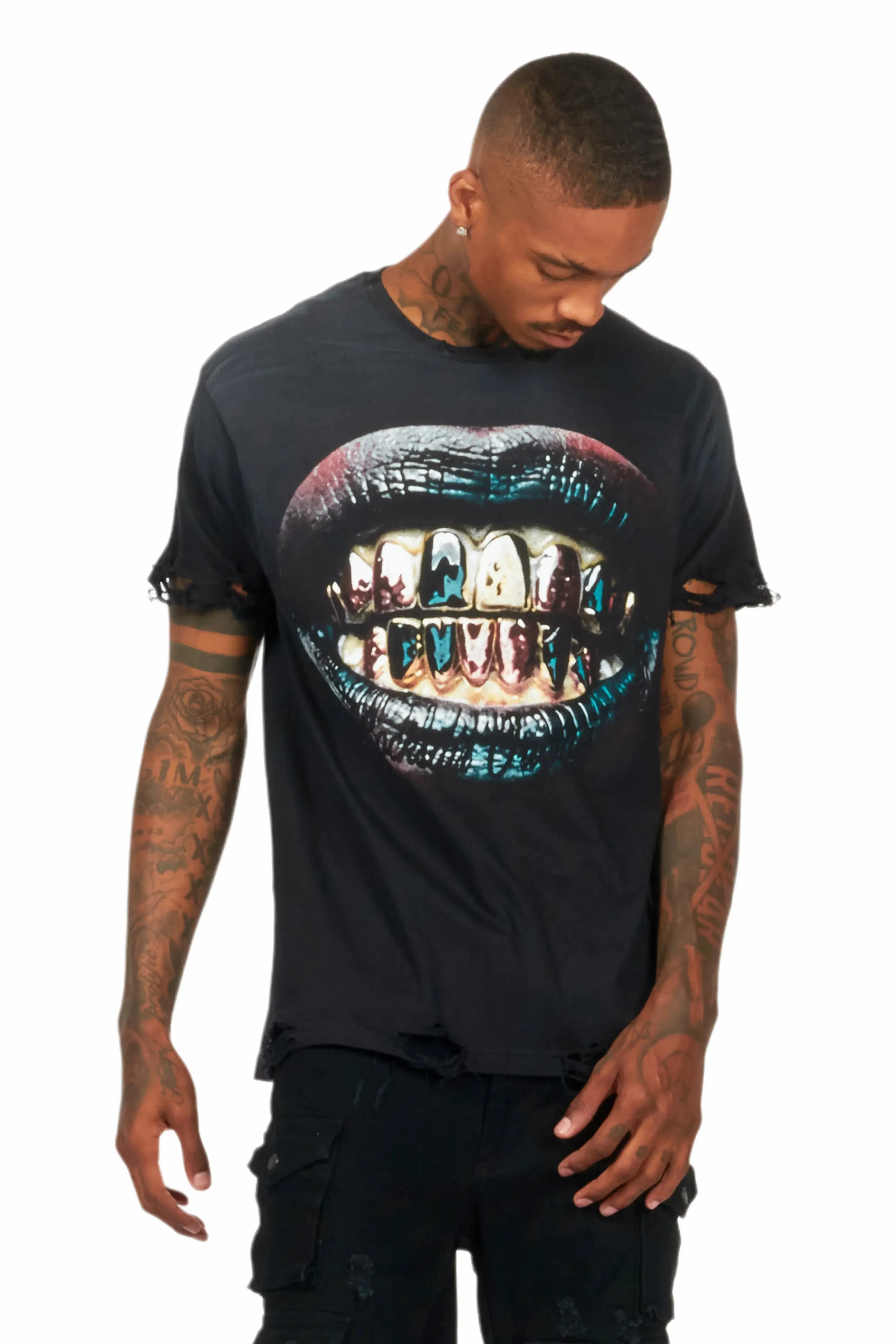 Gonen Black Oversized Graphic T-Shirt sold by Rockstar Original product image thumbnail 3