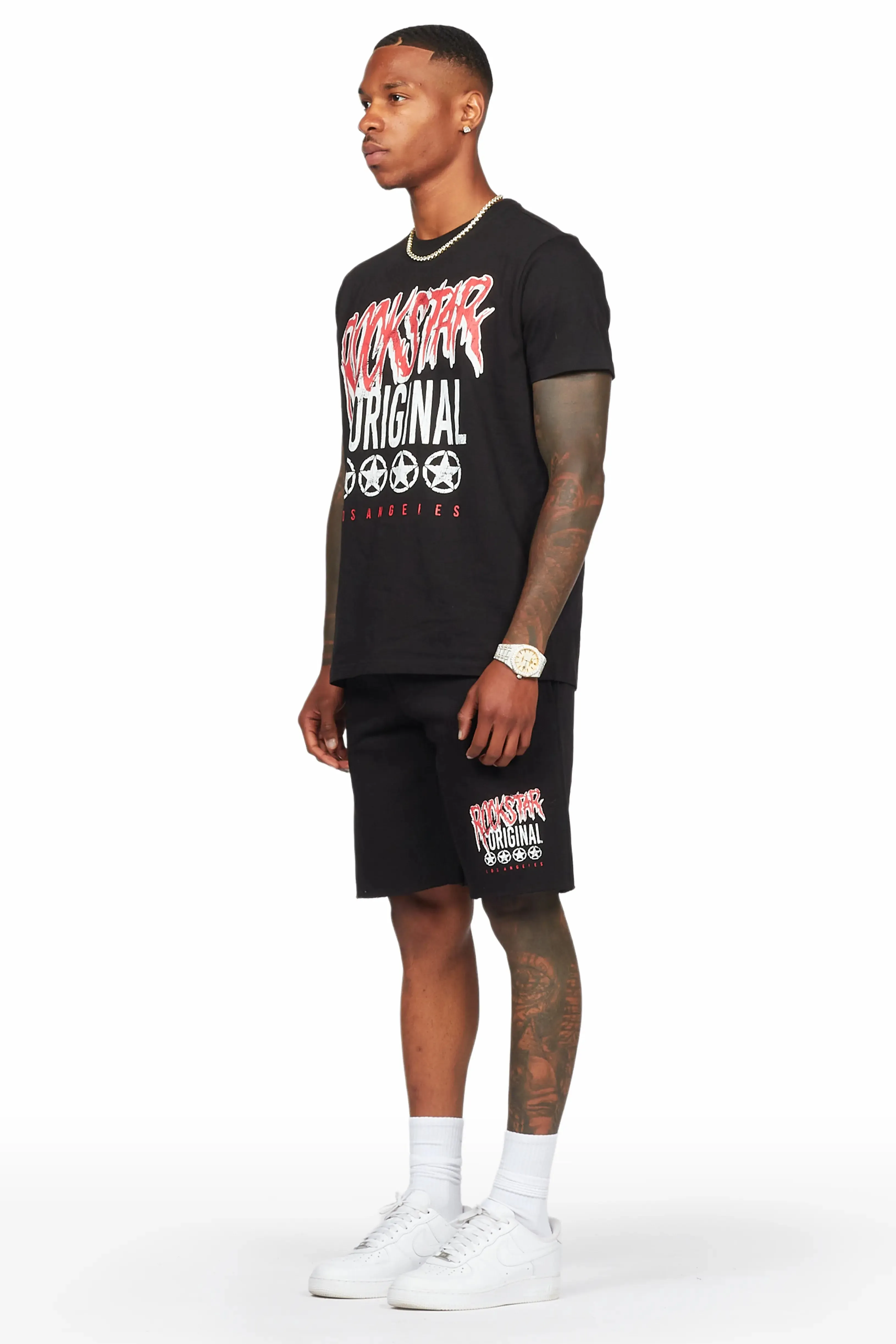 Wizzurd Black T-Shirt/Short Set sold by Rockstar Original product image thumbnail 3