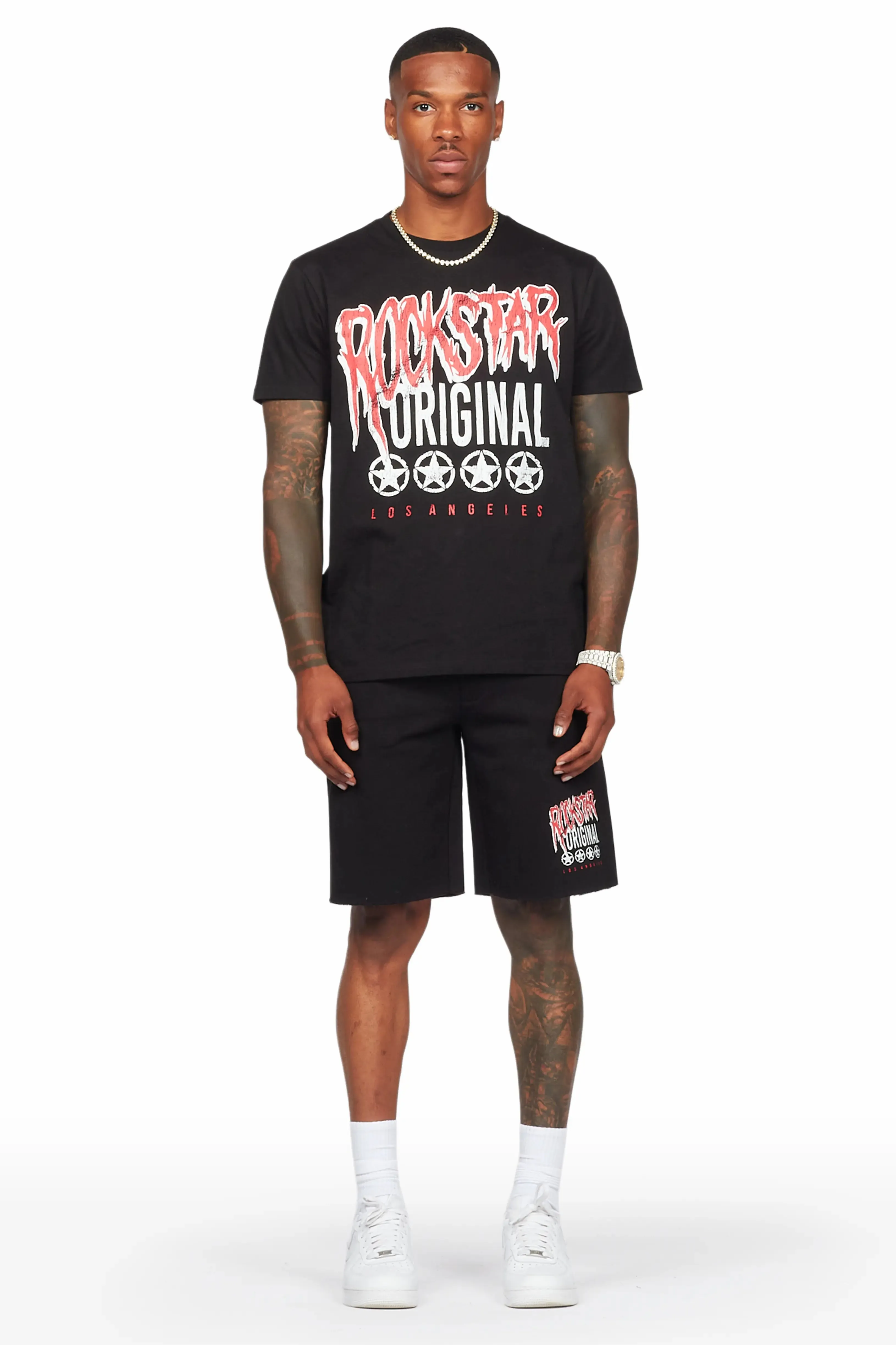 Wizzurd Black T-Shirt/Short Set sold by Rockstar Original product image thumbnail 2