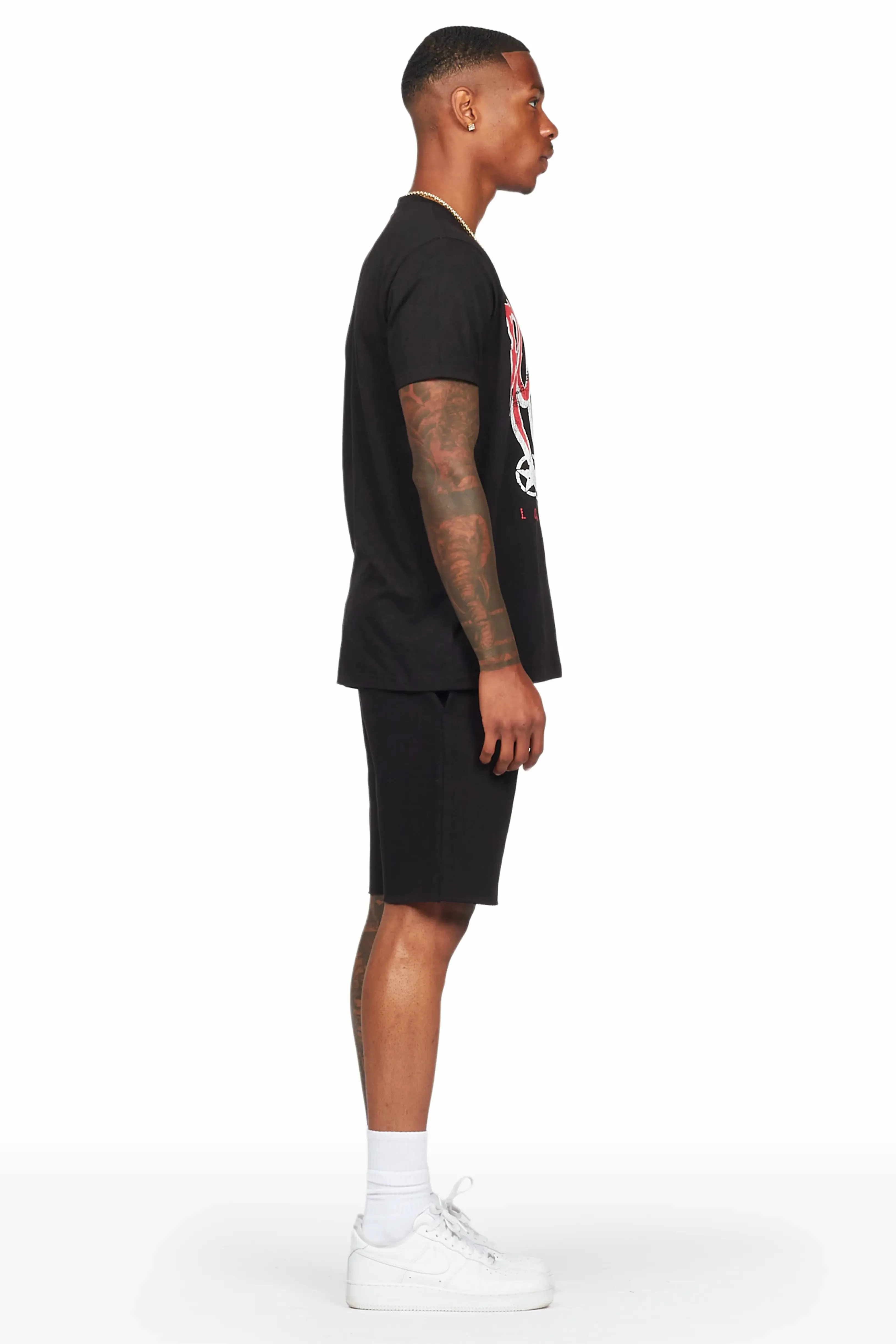 Wizzurd Black T-Shirt/Short Set sold by Rockstar Original product image thumbnail 4