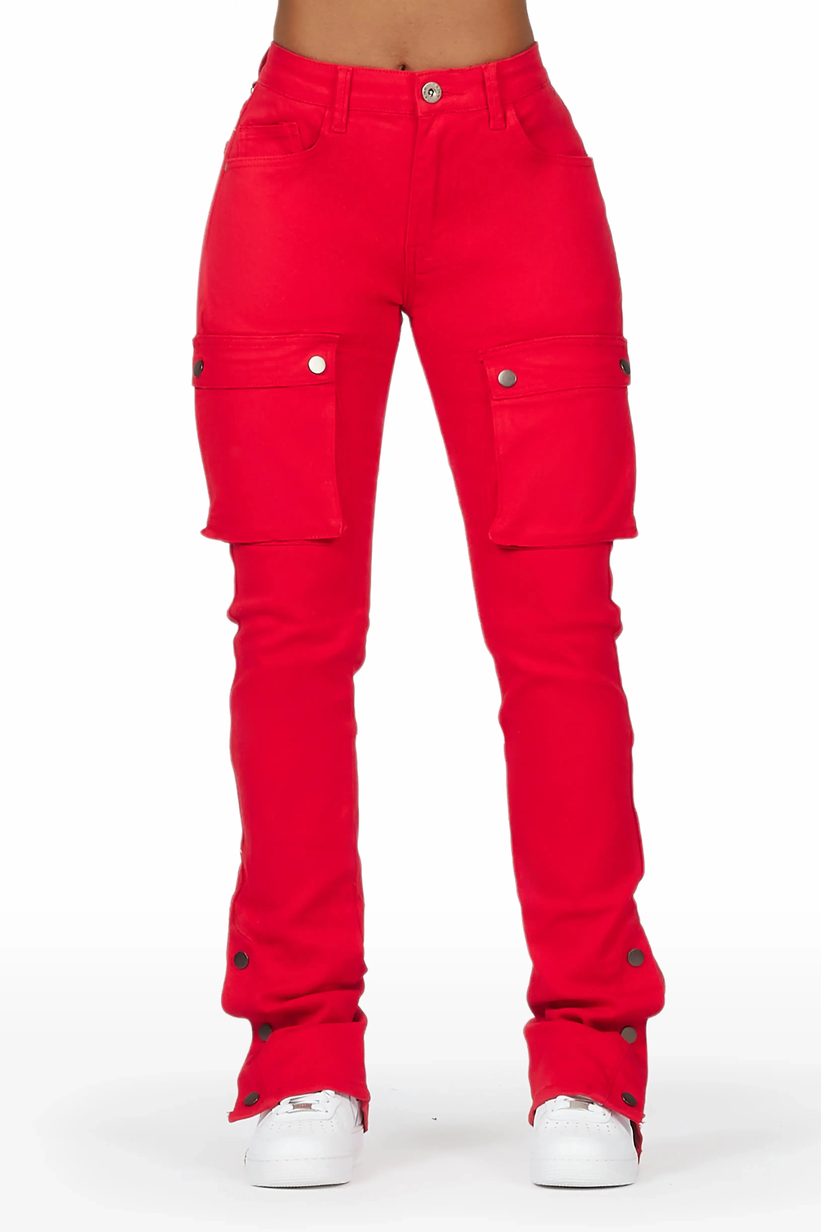 Kathryn Red Stacked Flare Jean sold by Rockstar Original