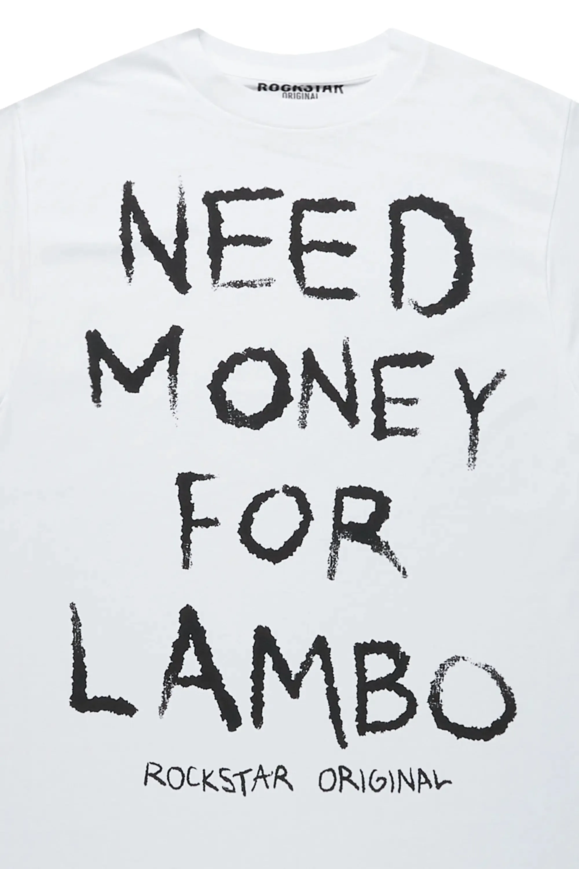 Needmoney White Graphic T-Shirt sold by Rockstar Original product image thumbnail 2