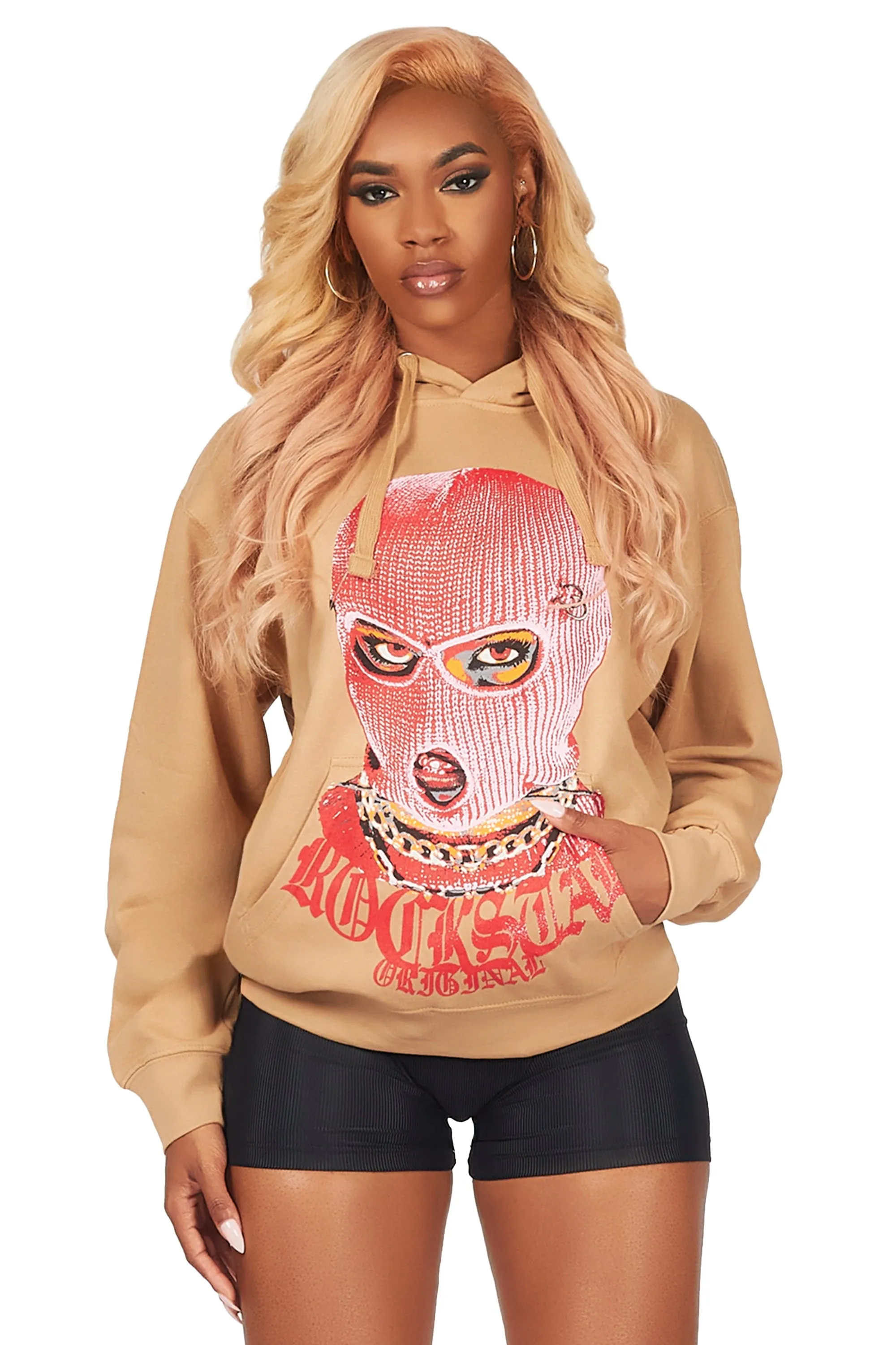 Catch Her Tan Oversized Hoodie sold by Rockstar Original