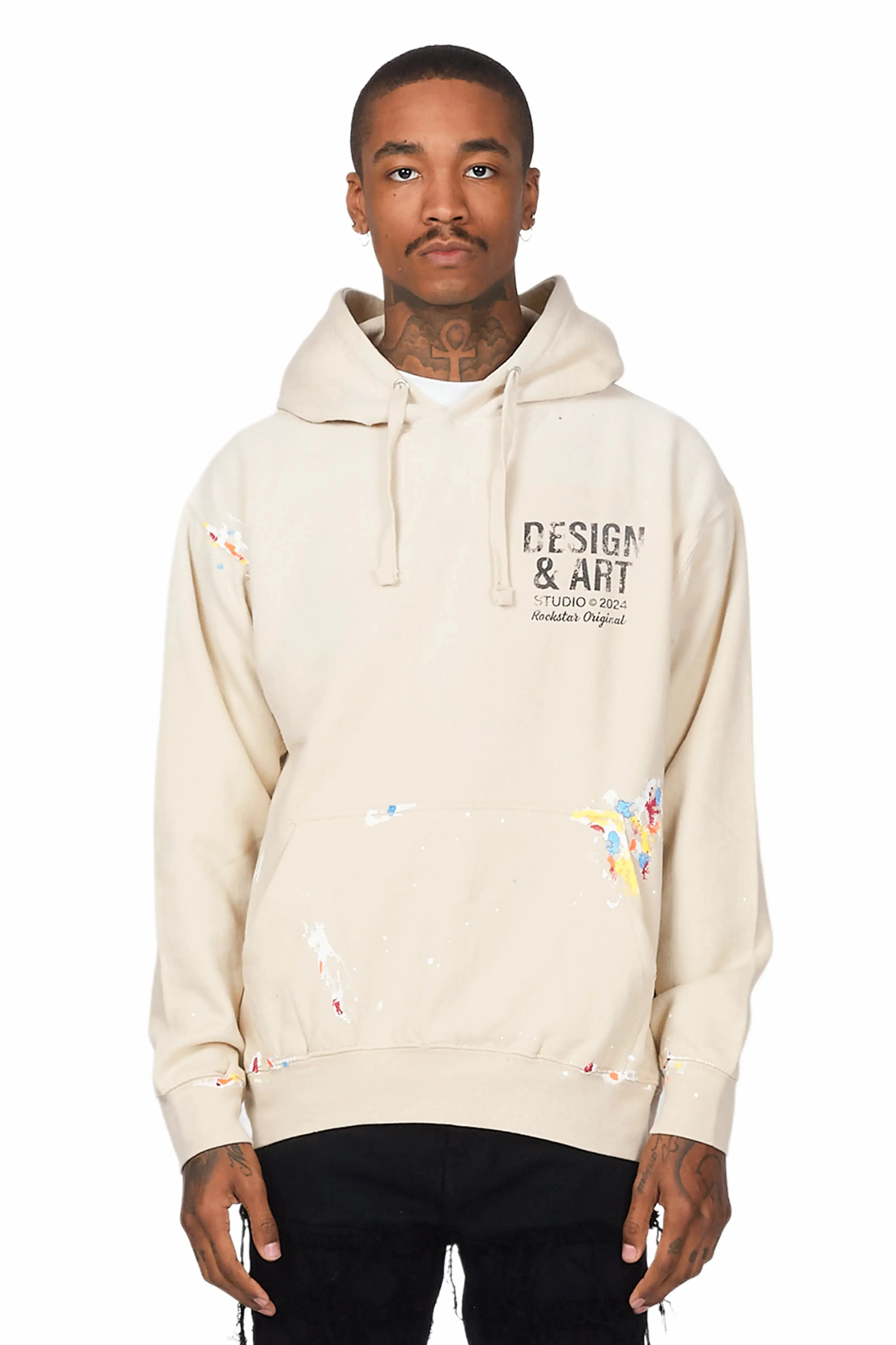 Mancha Beige Graphic Hoodie sold by Rockstar Original