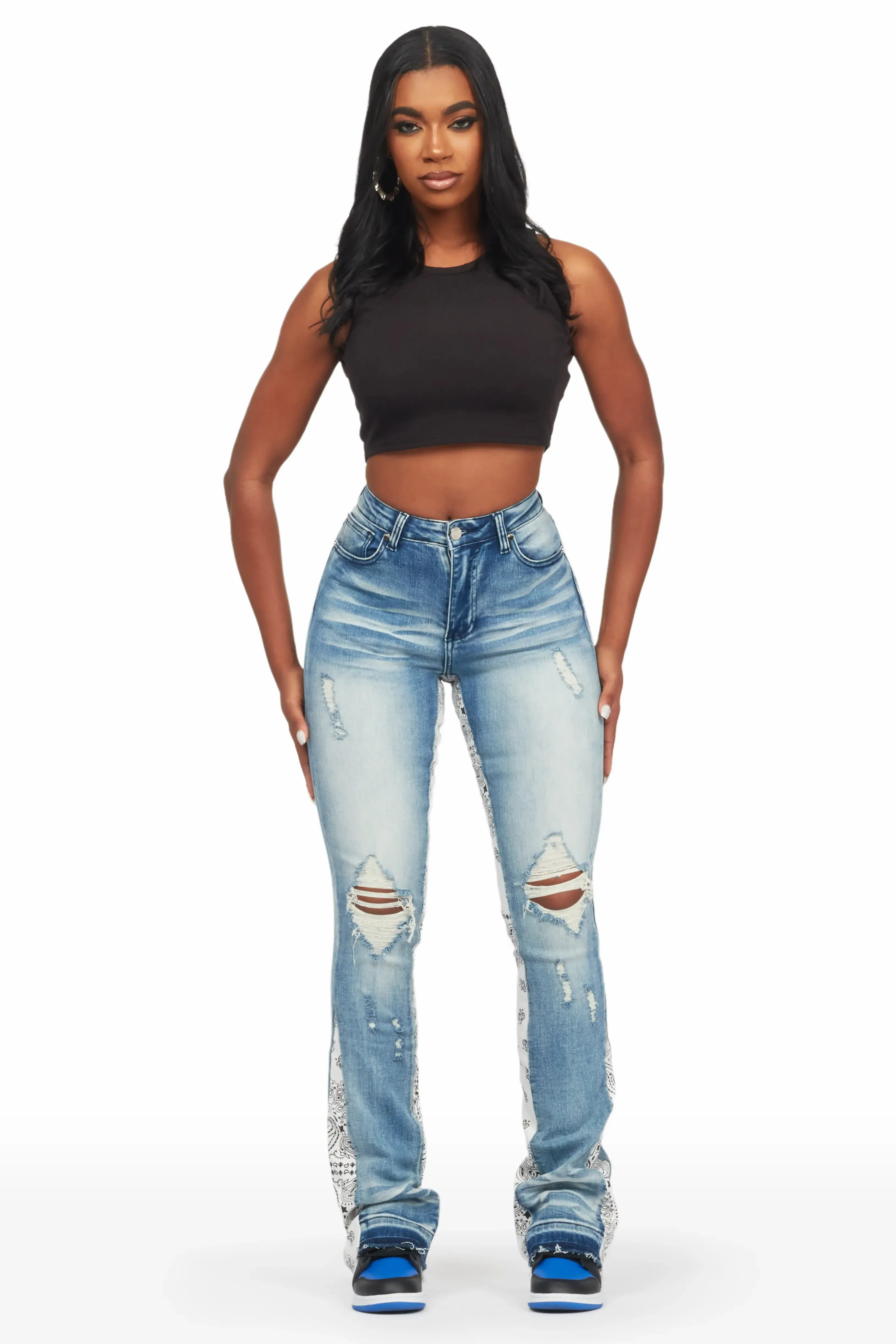 Khaleesy Light Wash Stacked Flare Jean sold by Rockstar Original product image thumbnail 2