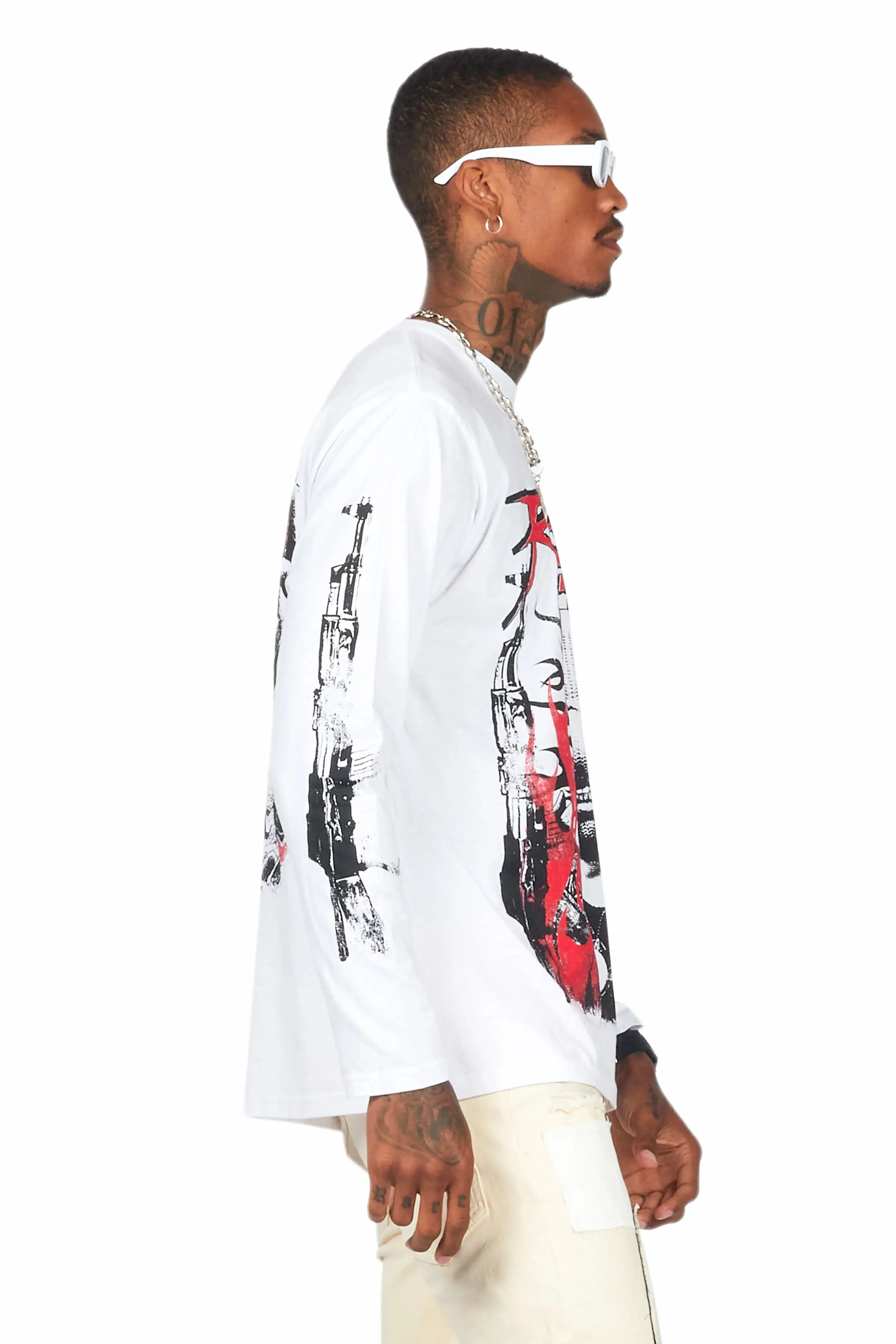 Mercy White Long Sleeve Graphic T-Shirt sold by Rockstar Original product image thumbnail 4