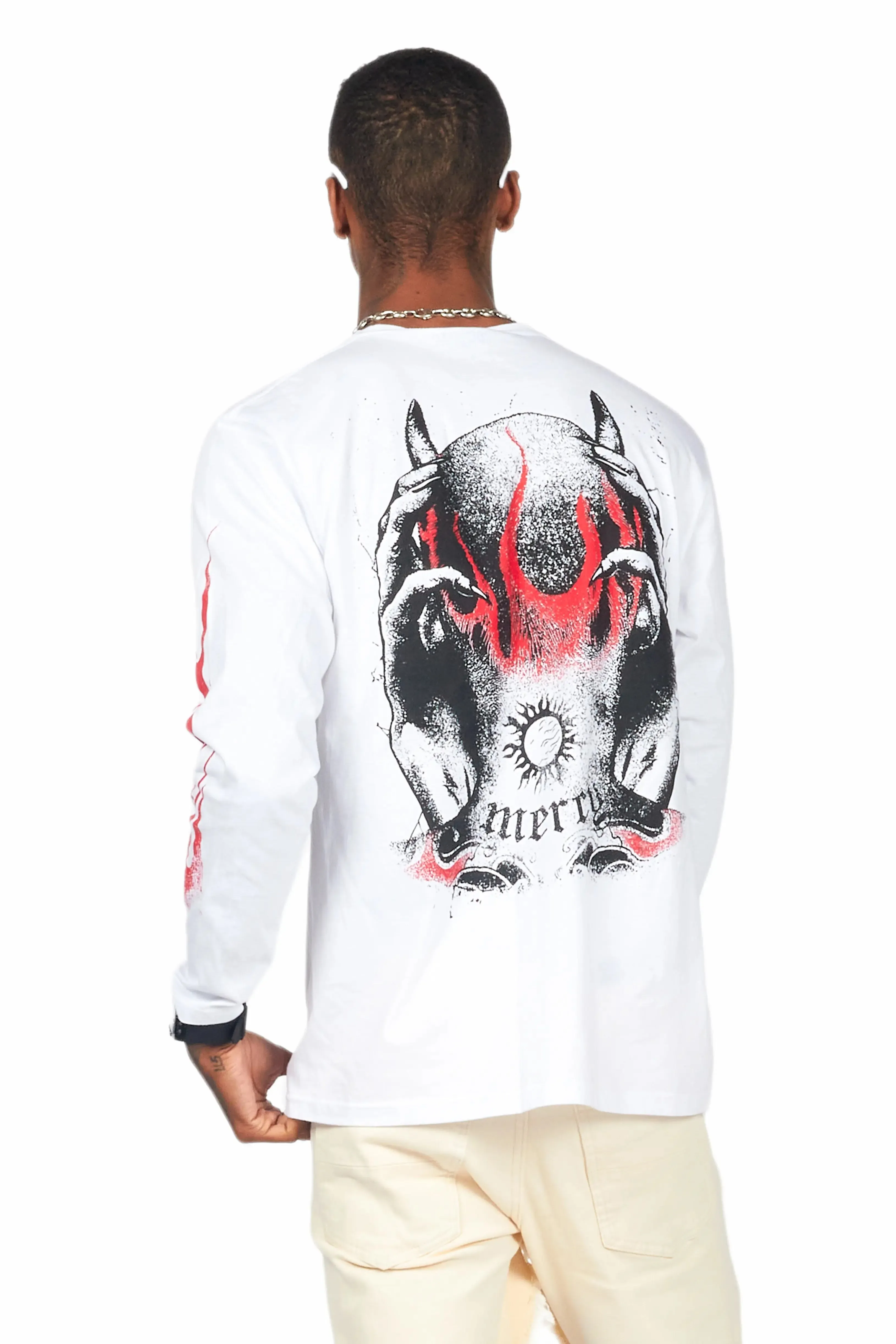 Mercy White Long Sleeve Graphic T-Shirt sold by Rockstar Original product image thumbnail 5