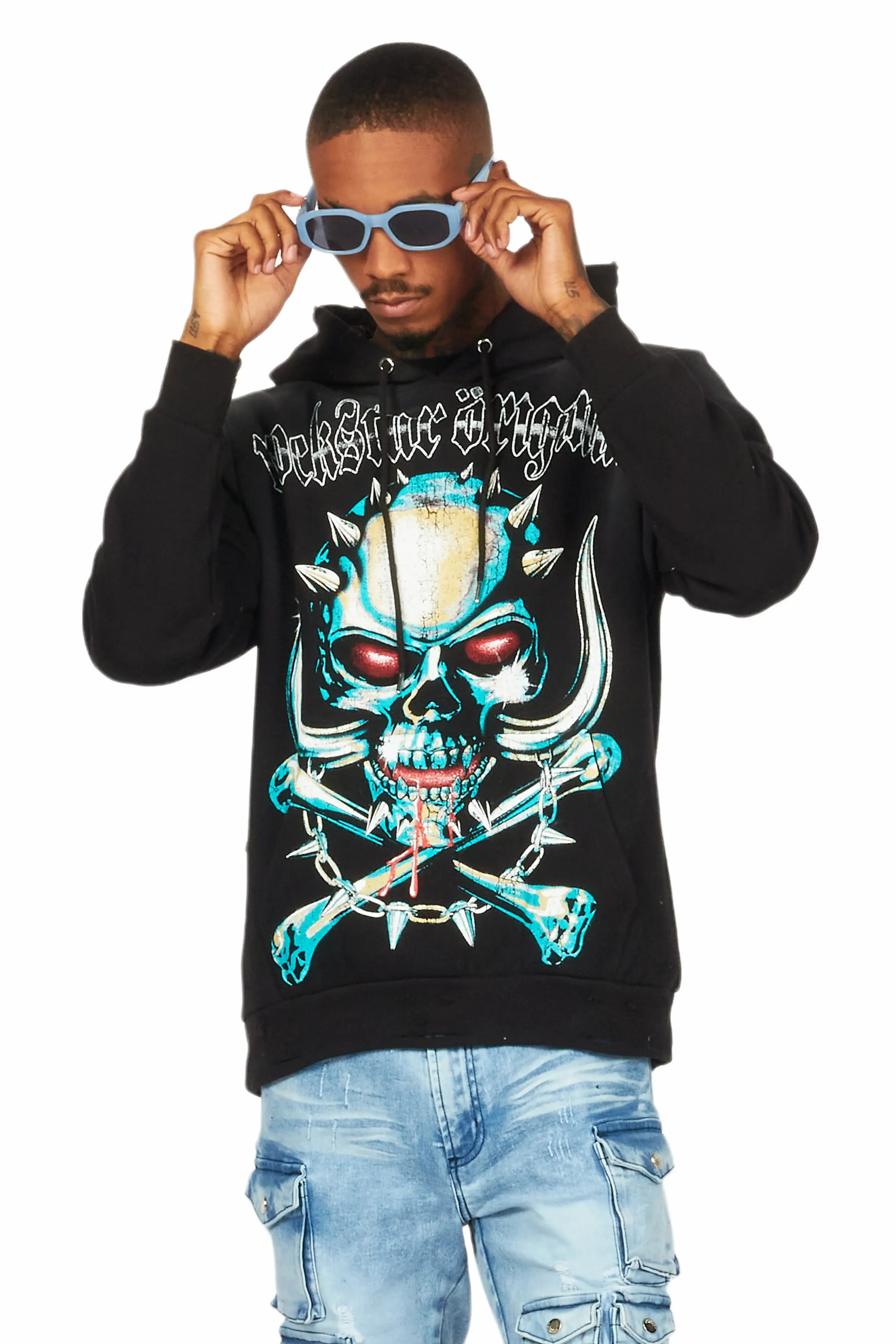 Inner Luv Black Distressed Graphic Hoodie sold by Rockstar Original product image thumbnail 3