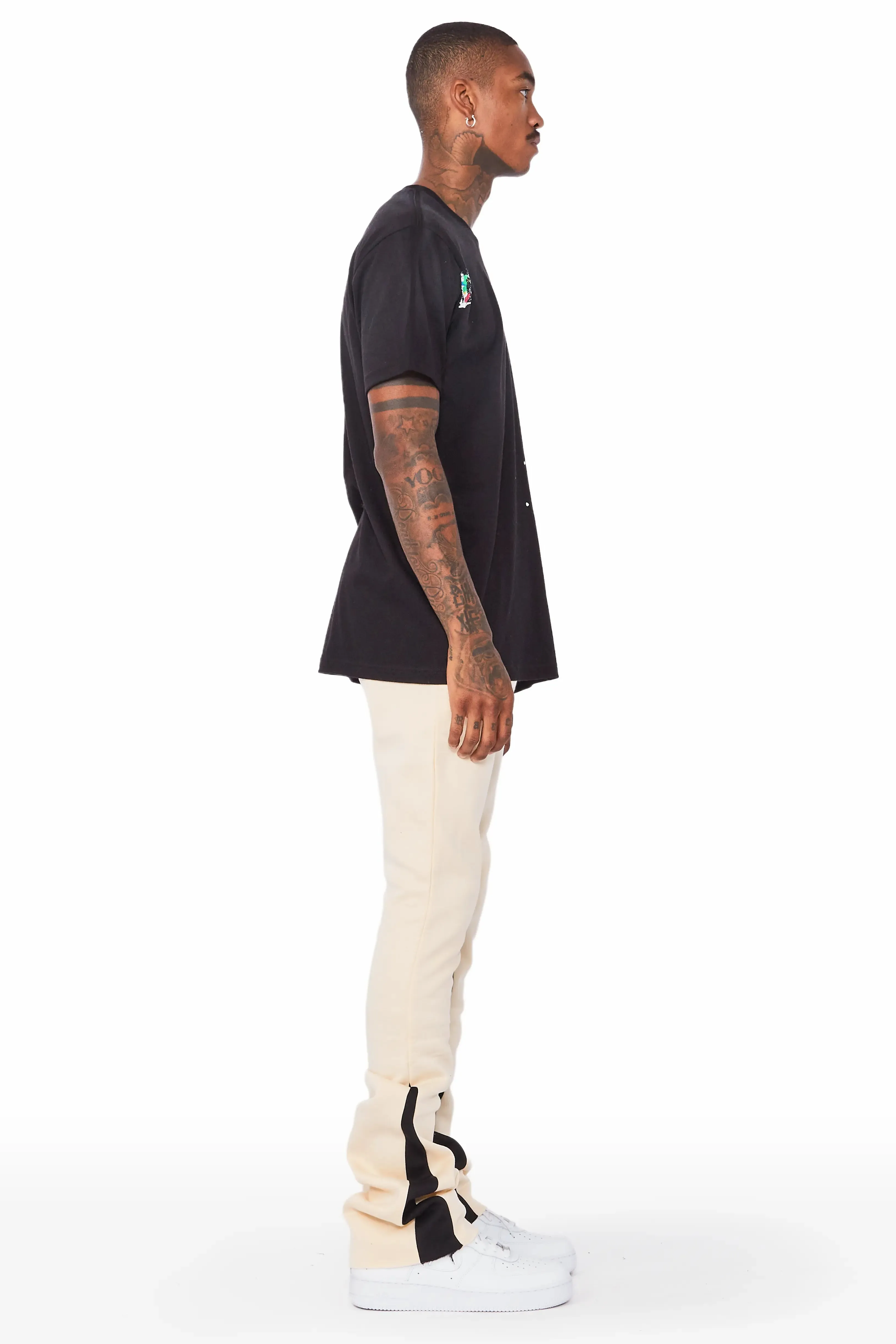 Everest Beige Stacked Flare Track Pant sold by Rockstar Original product image thumbnail 5