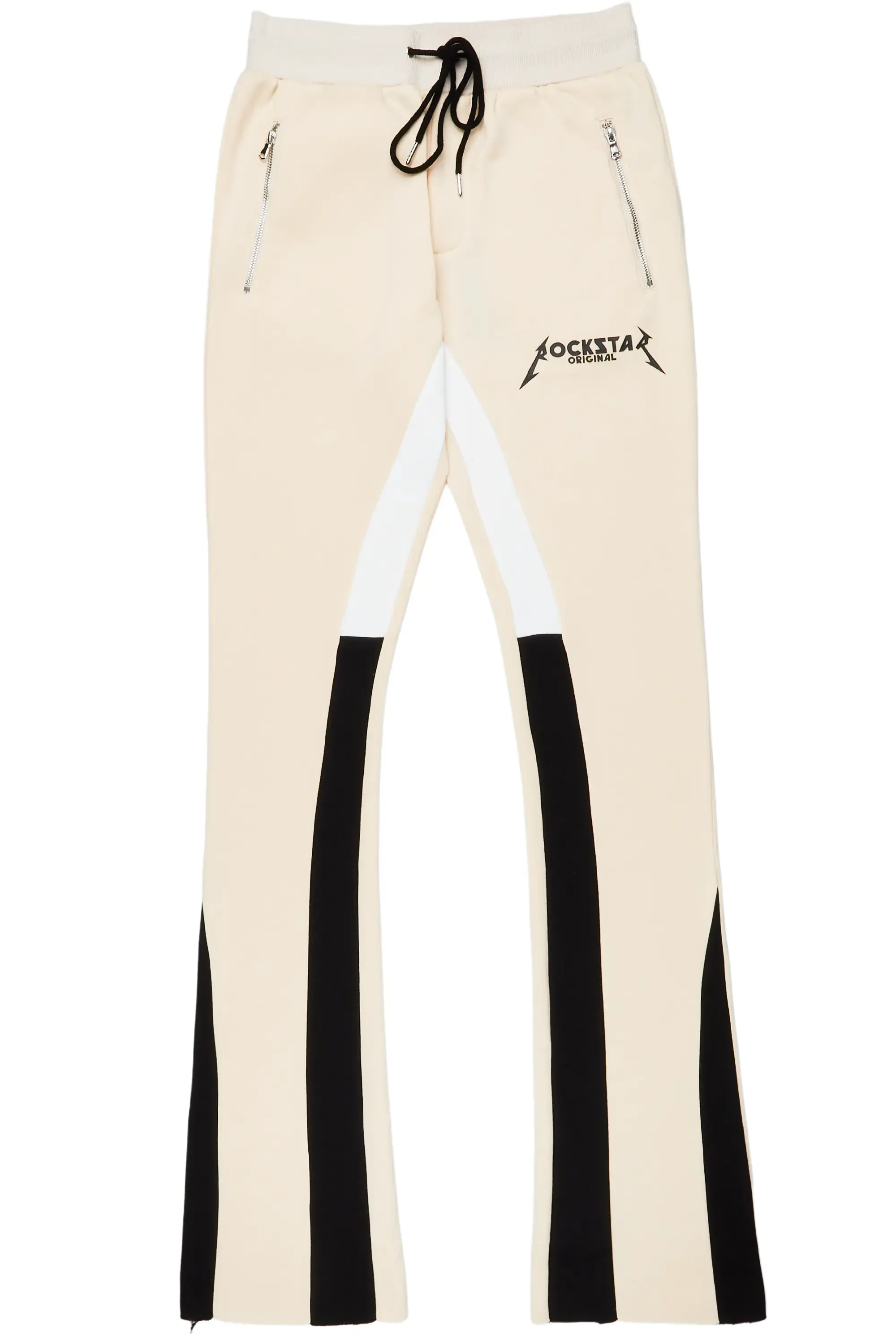 Everest Beige Stacked Flare Track Pant sold by Rockstar Original product image thumbnail 3