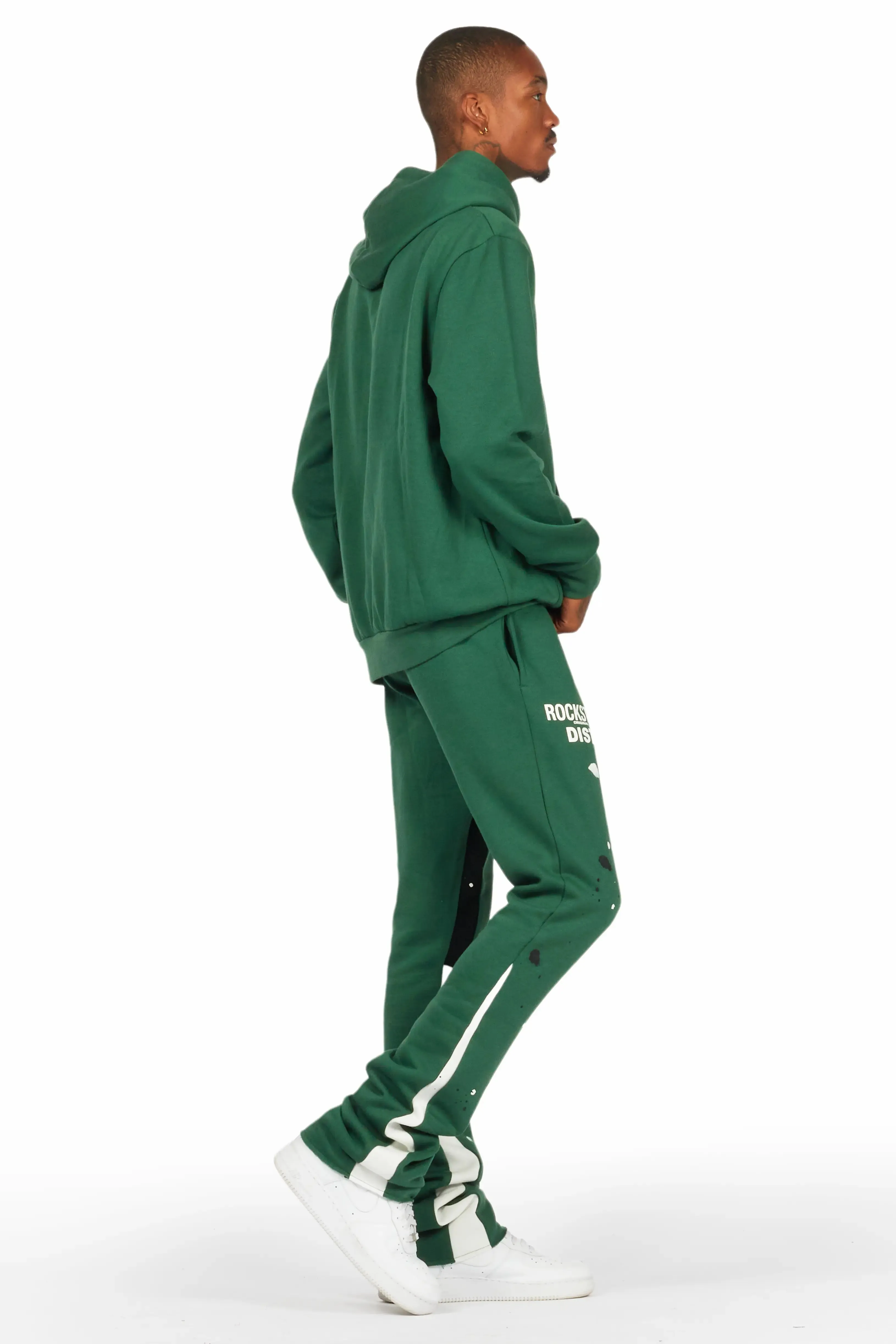 Jaco Green Hoodie Stacked Flare Pant Track Set sold by Rockstar Original product image thumbnail 3