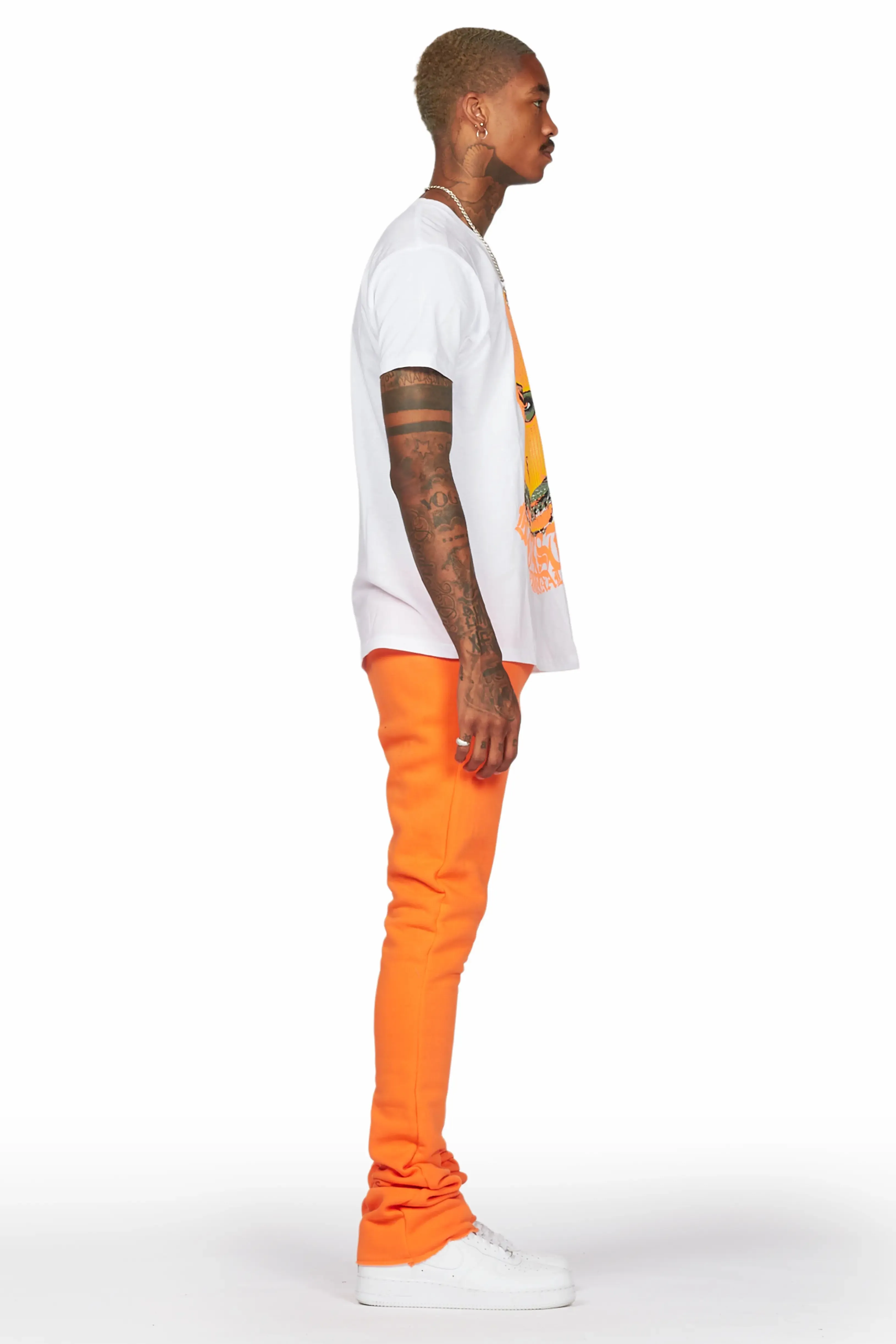 Murdra White/Orange T-Shirt/Stacked Flare Pant Set sold by Rockstar Original product image thumbnail 4