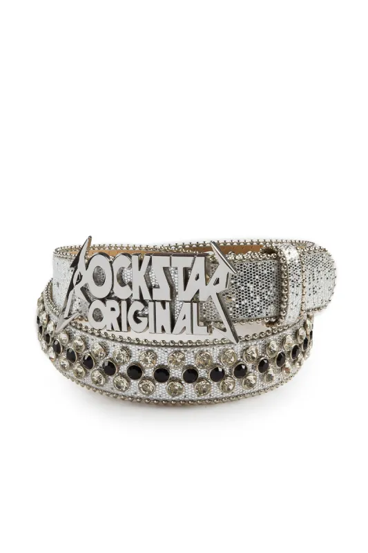 Blaze Rockstar Silver/Black Logo Belt sold by Rockstar Original