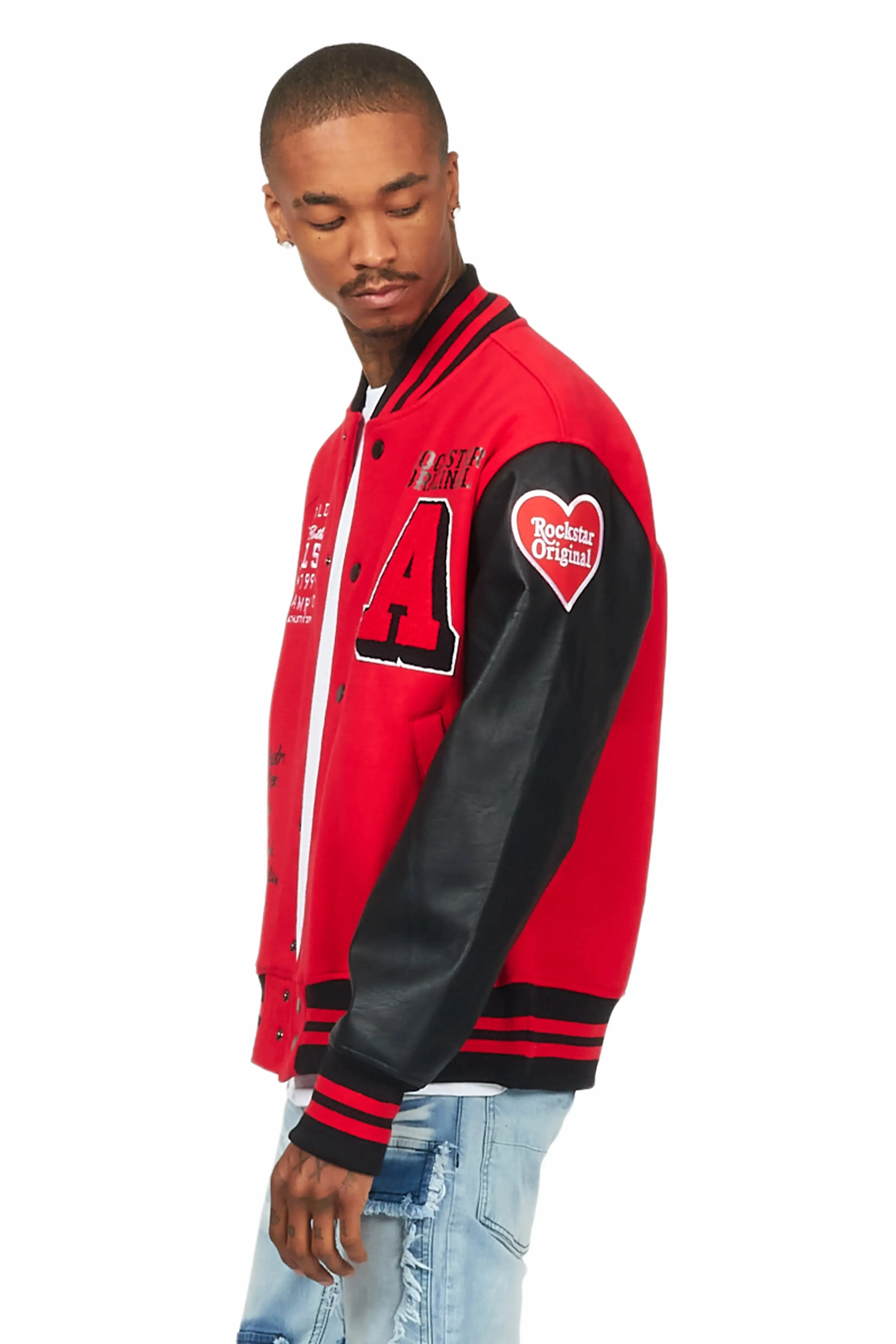 Macall Red Varsity Jacket sold by Rockstar Original product image thumbnail 4