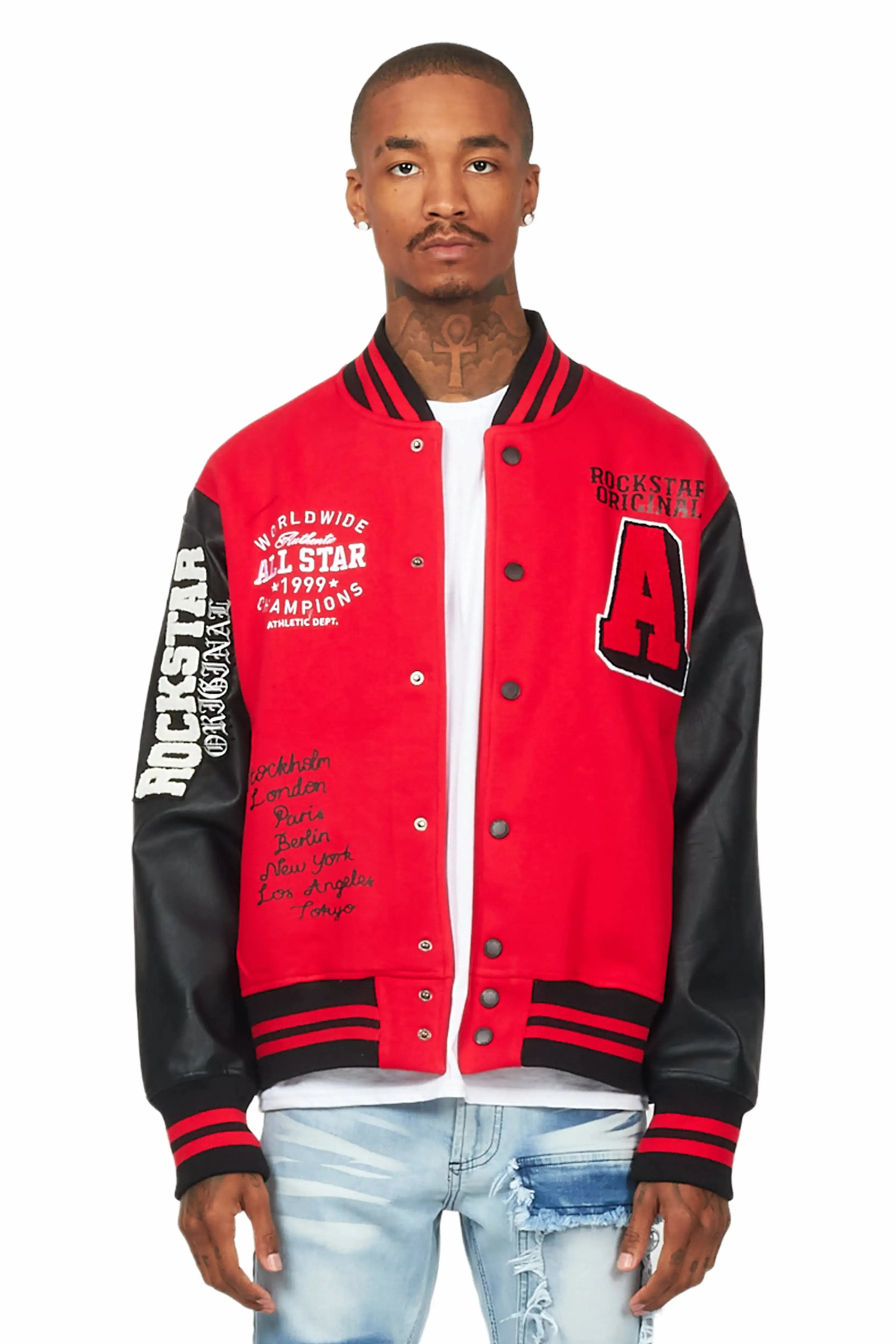 Macall Red Varsity Jacket sold by Rockstar Original