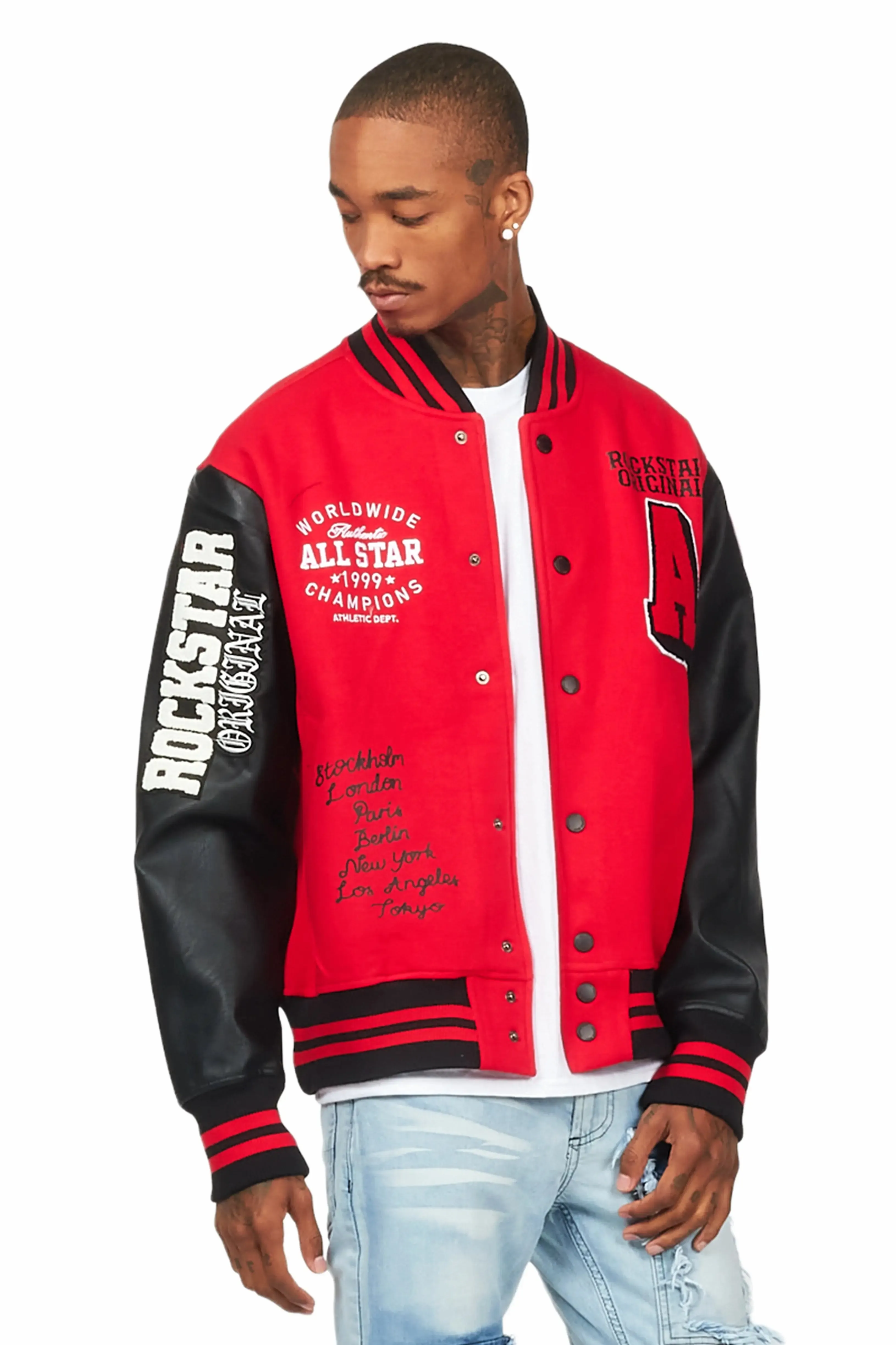 Macall Red Varsity Jacket sold by Rockstar Original product image thumbnail 5