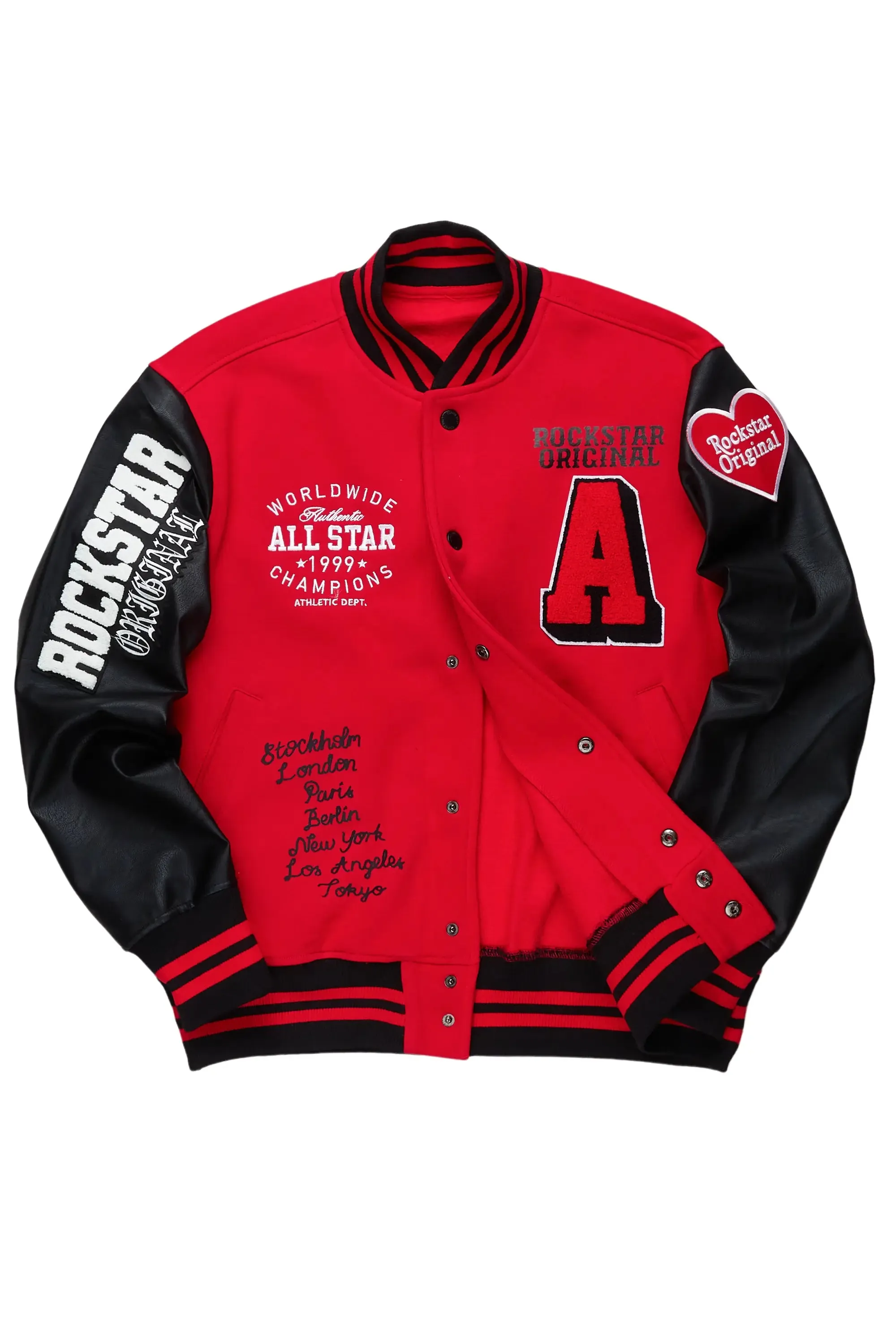 Macall Red Varsity Jacket sold by Rockstar Original product image thumbnail 3