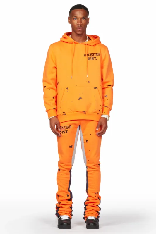 Raffer Orange Hoodie/Super Stacked Flare Pant Set sold by Rockstar Original